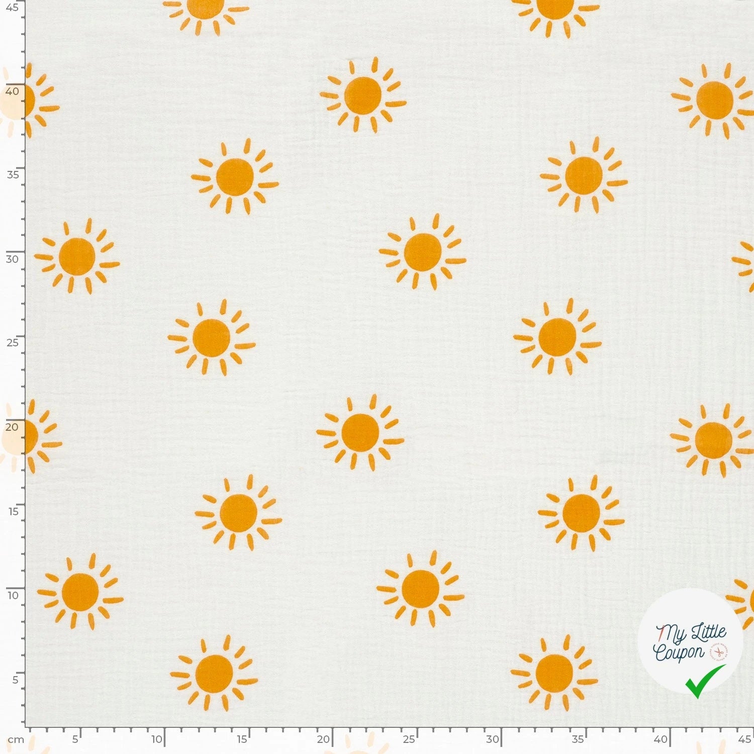 DOUBLE GAZE DE COTON SOLEILS BLANC CASSÉ - My Little Coupon