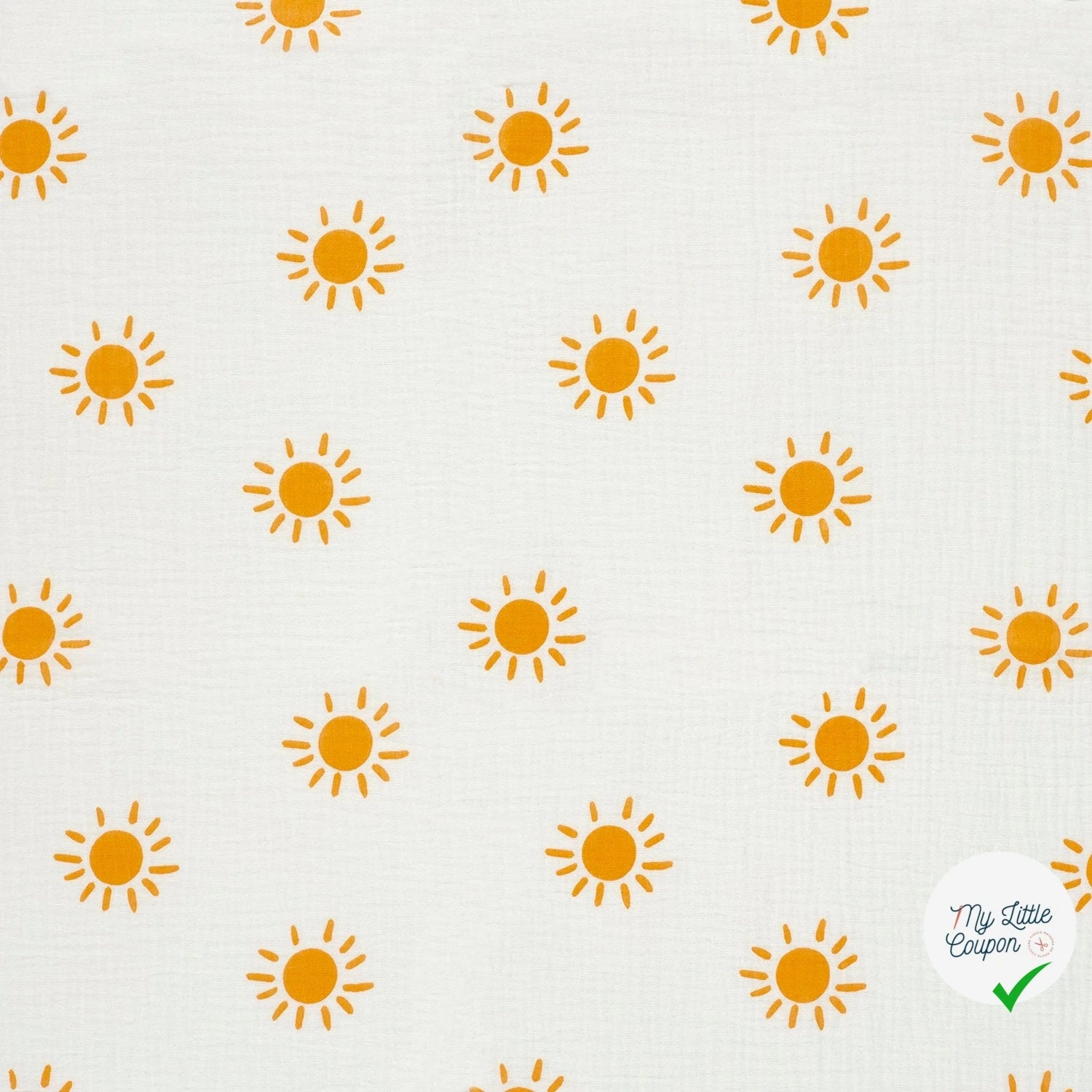 DOUBLE GAZE DE COTON SOLEILS BLANC CASSÉ - My Little Coupon