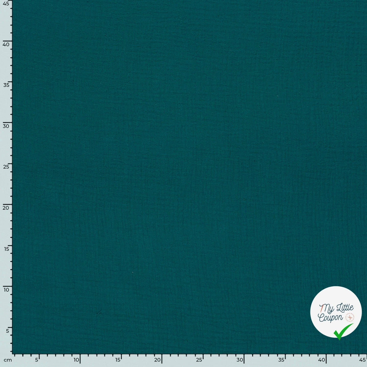 Double gaze de coton unie bleu canard