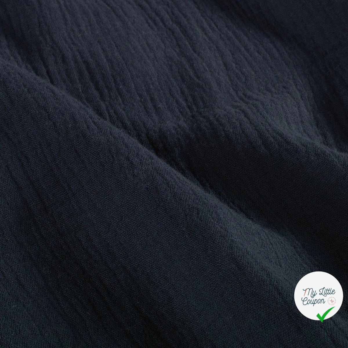 Double gaze de coton unie bleu marine