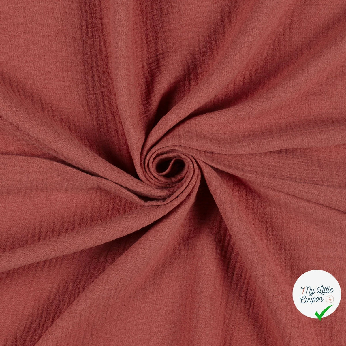 DOUBLE GAZE DE COTON UNIE BOIS DE ROSE - My Little Coupon