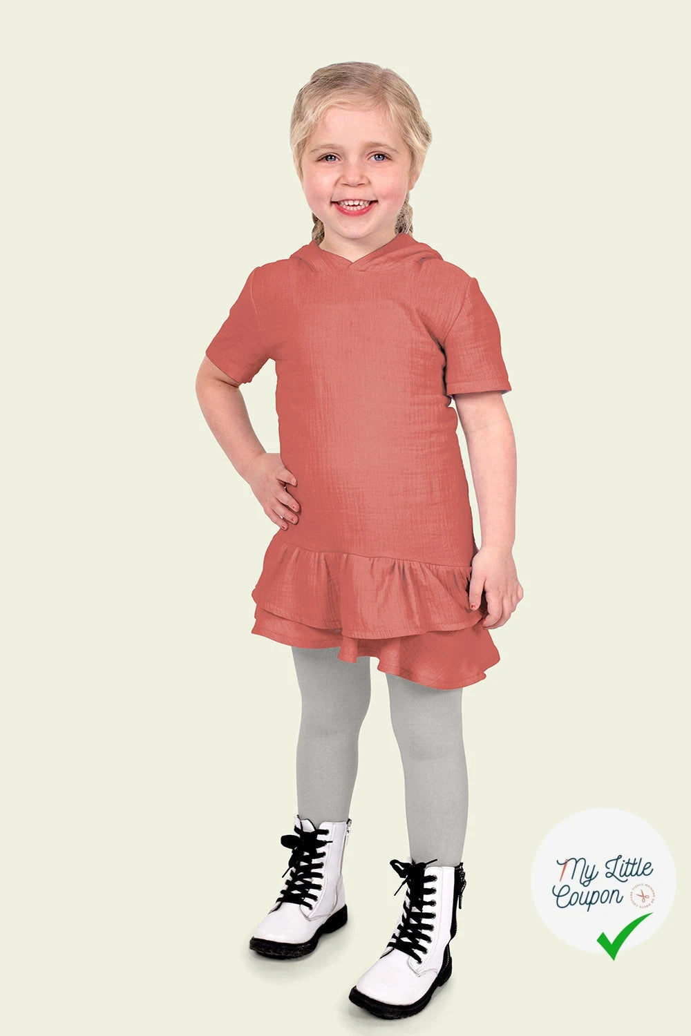 DOUBLE GAZE DE COTON UNIE BOIS DE ROSE - My Little Coupon