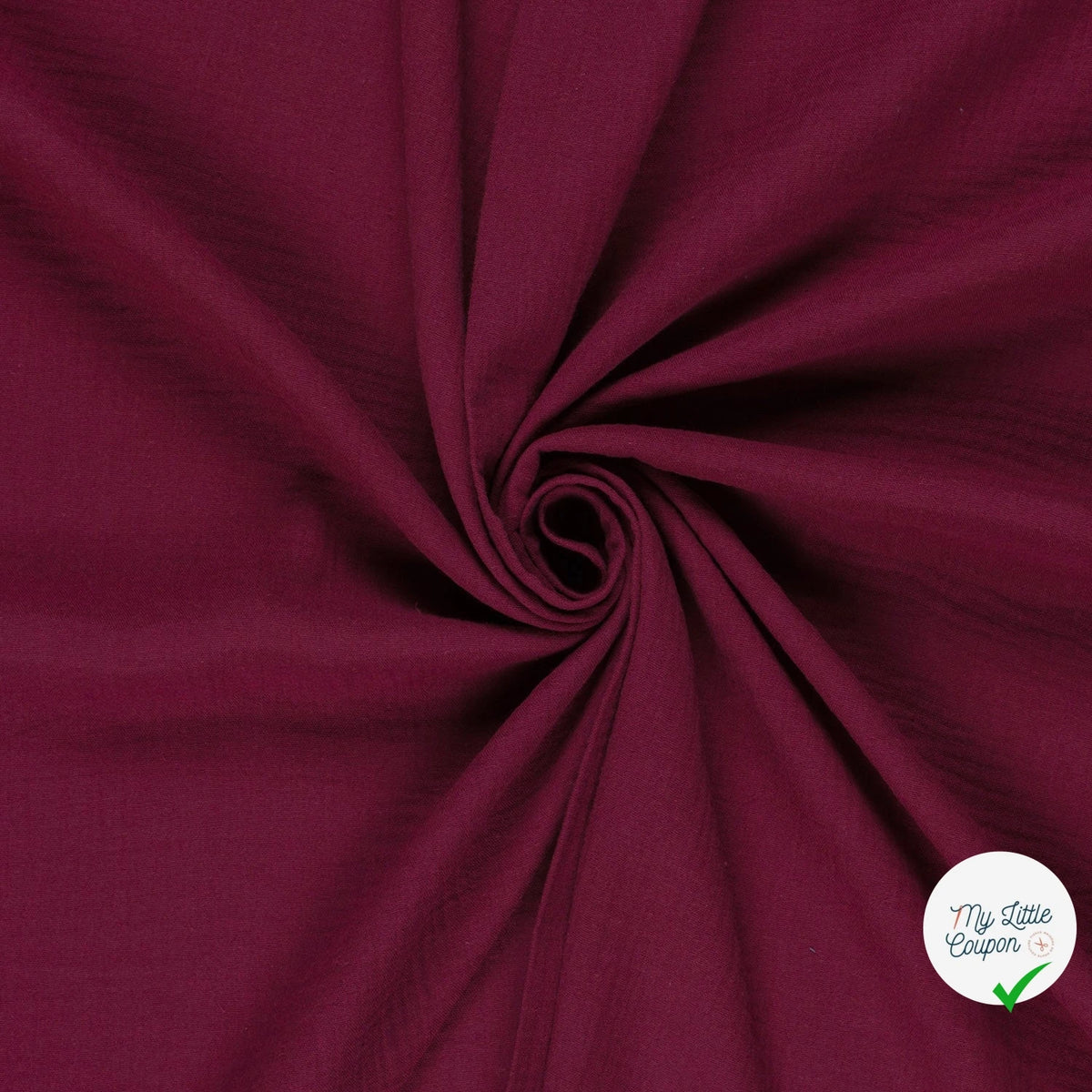 Double gaze de coton unie bordeaux