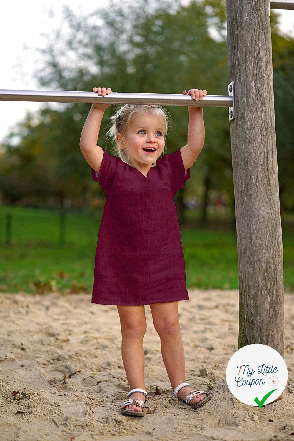 Double gaze de coton unie bordeaux