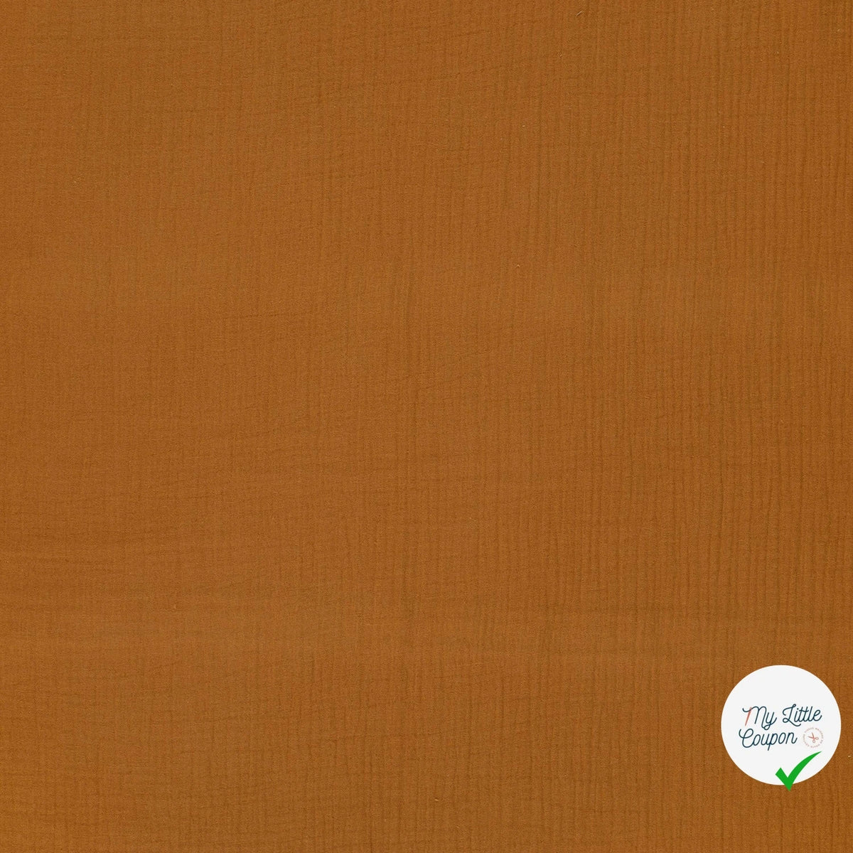 DOUBLE GAZE DE COTON UNIE CARAMEL - My Little Coupon