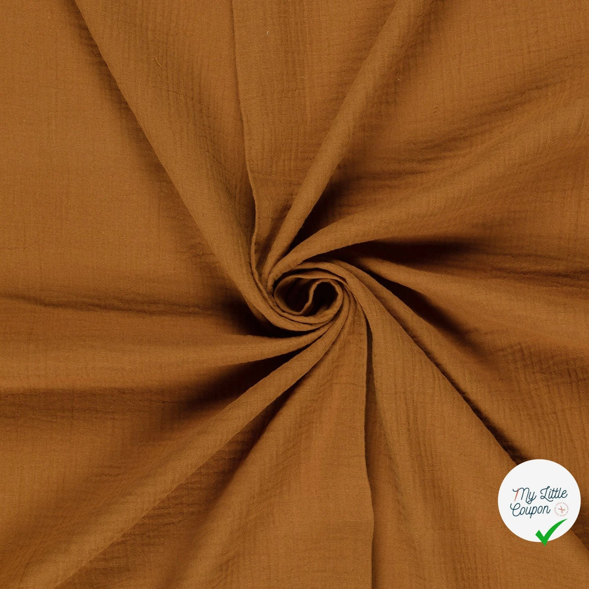 DOUBLE GAZE DE COTON UNIE CARAMEL - My Little Coupon