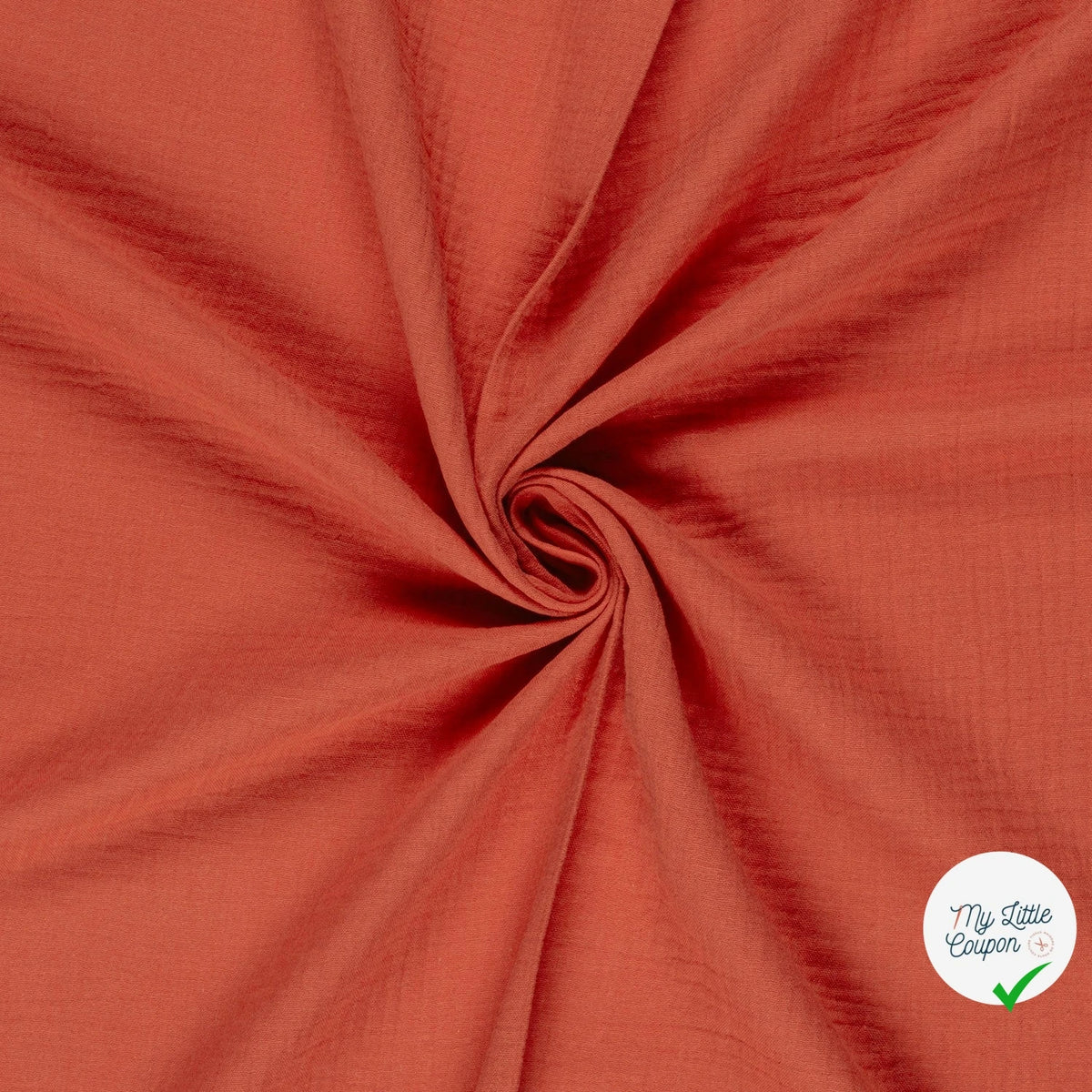 DOUBLE GAZE DE COTON UNIE CORAIL - My Little Coupon