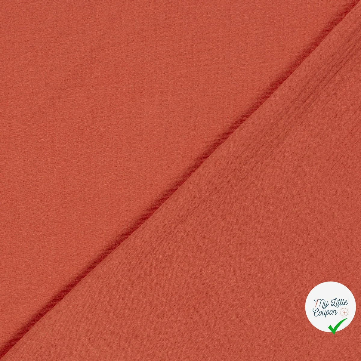 DOUBLE GAZE DE COTON UNIE CORAIL - My Little Coupon