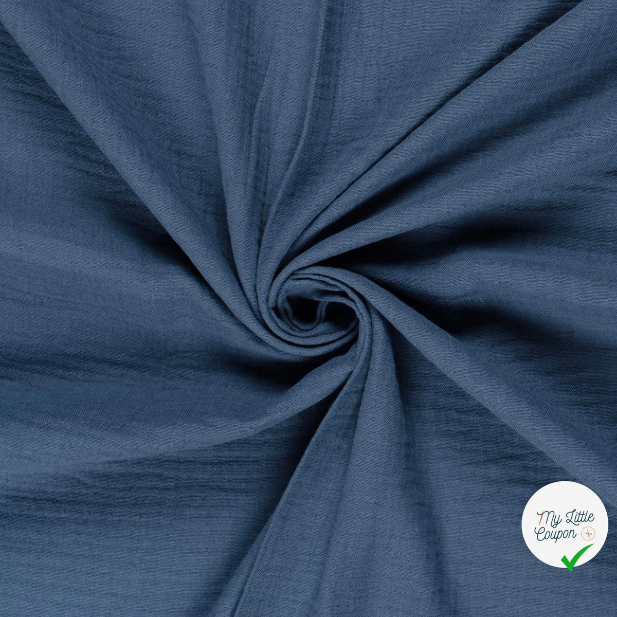DOUBLE GAZE DE COTON UNIE INDIGO FONCÉ - My Little Coupon