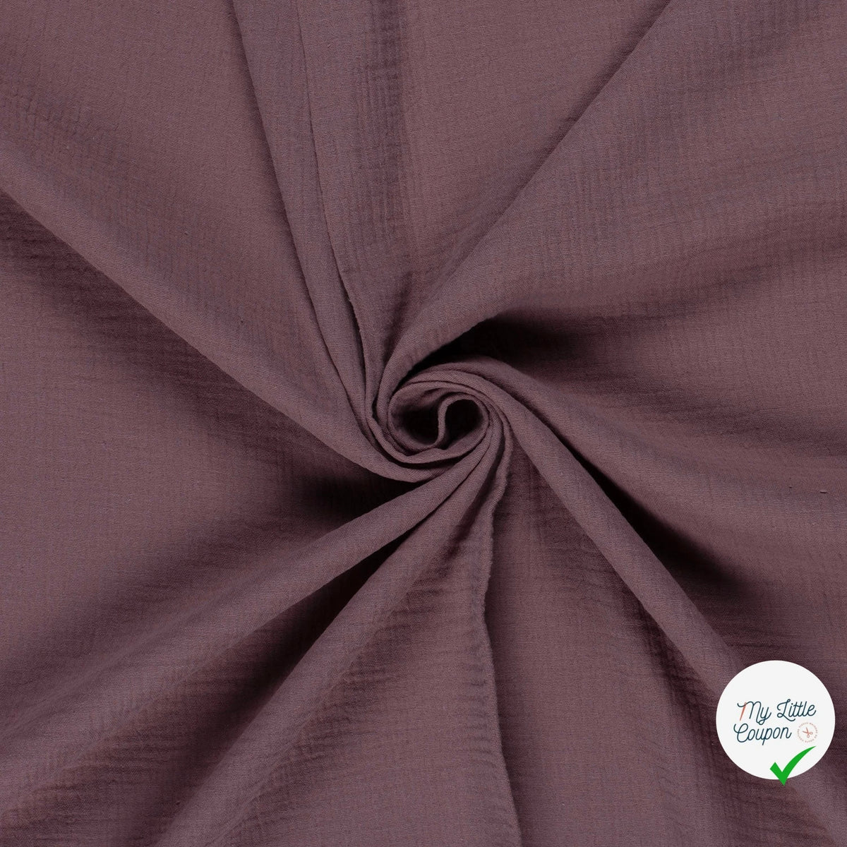 DOUBLE GAZE DE COTON UNIE MAUVE - My Little Coupon