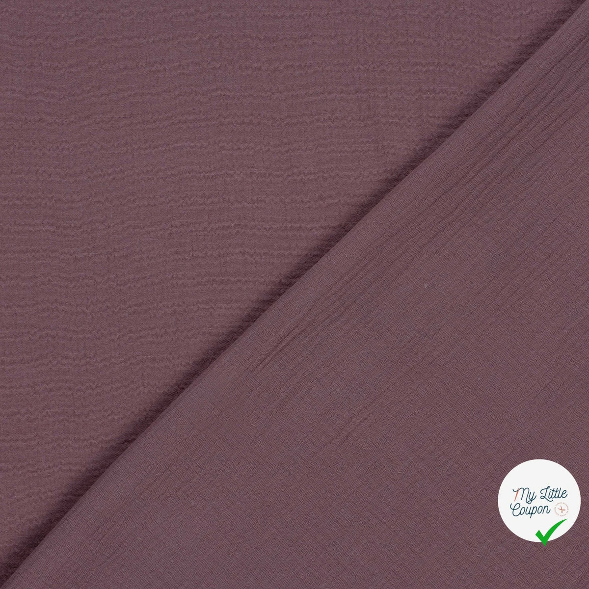 DOUBLE GAZE DE COTON UNIE MAUVE - My Little Coupon