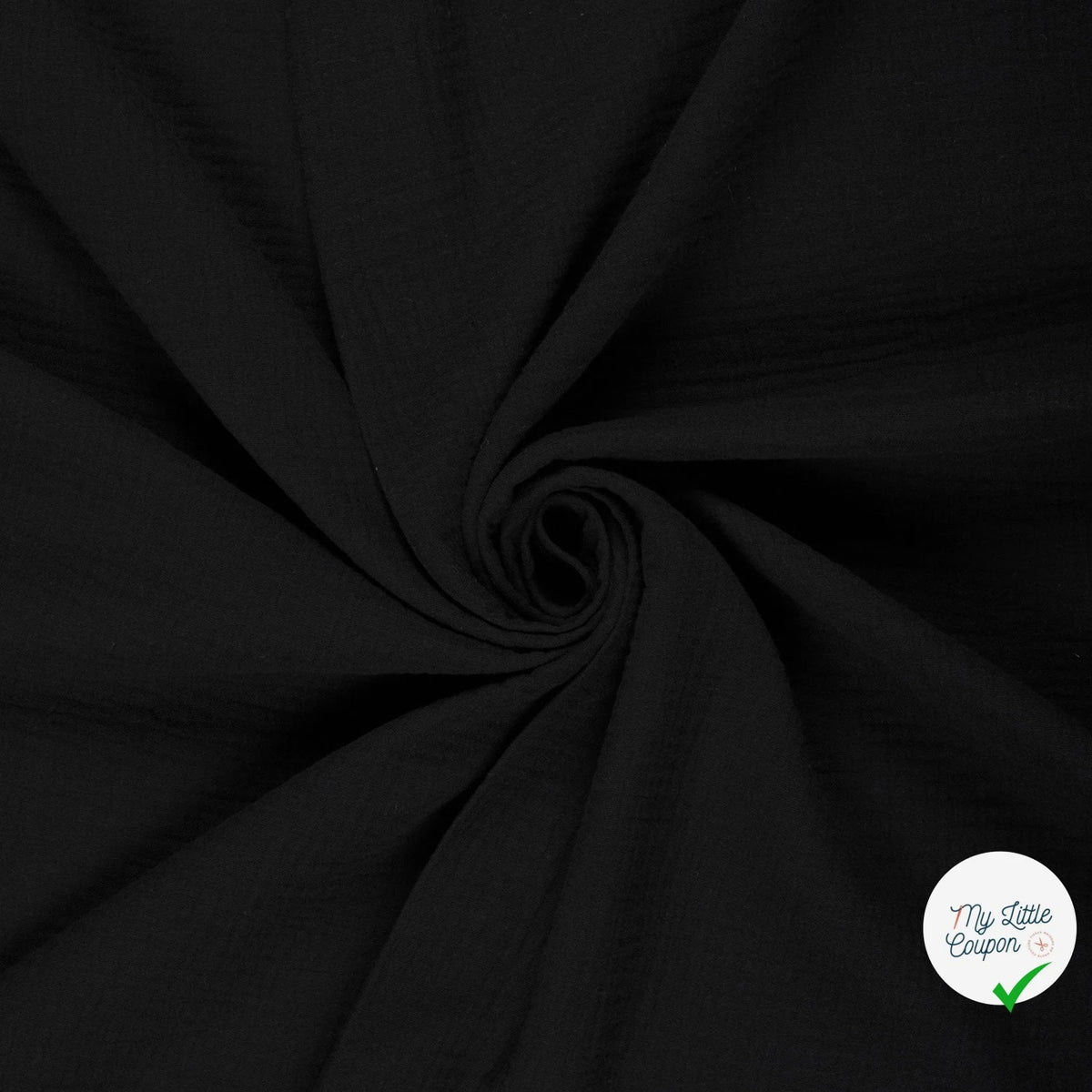 DOUBLE GAZE DE COTON UNIE NOIR - My Little Coupon