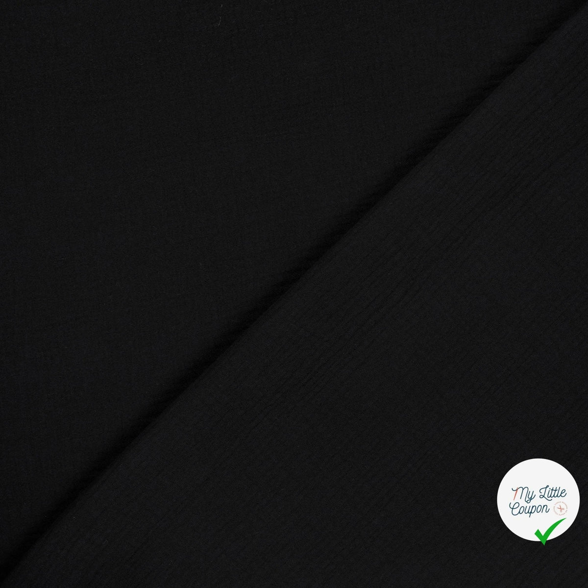 DOUBLE GAZE DE COTON UNIE NOIR - My Little Coupon