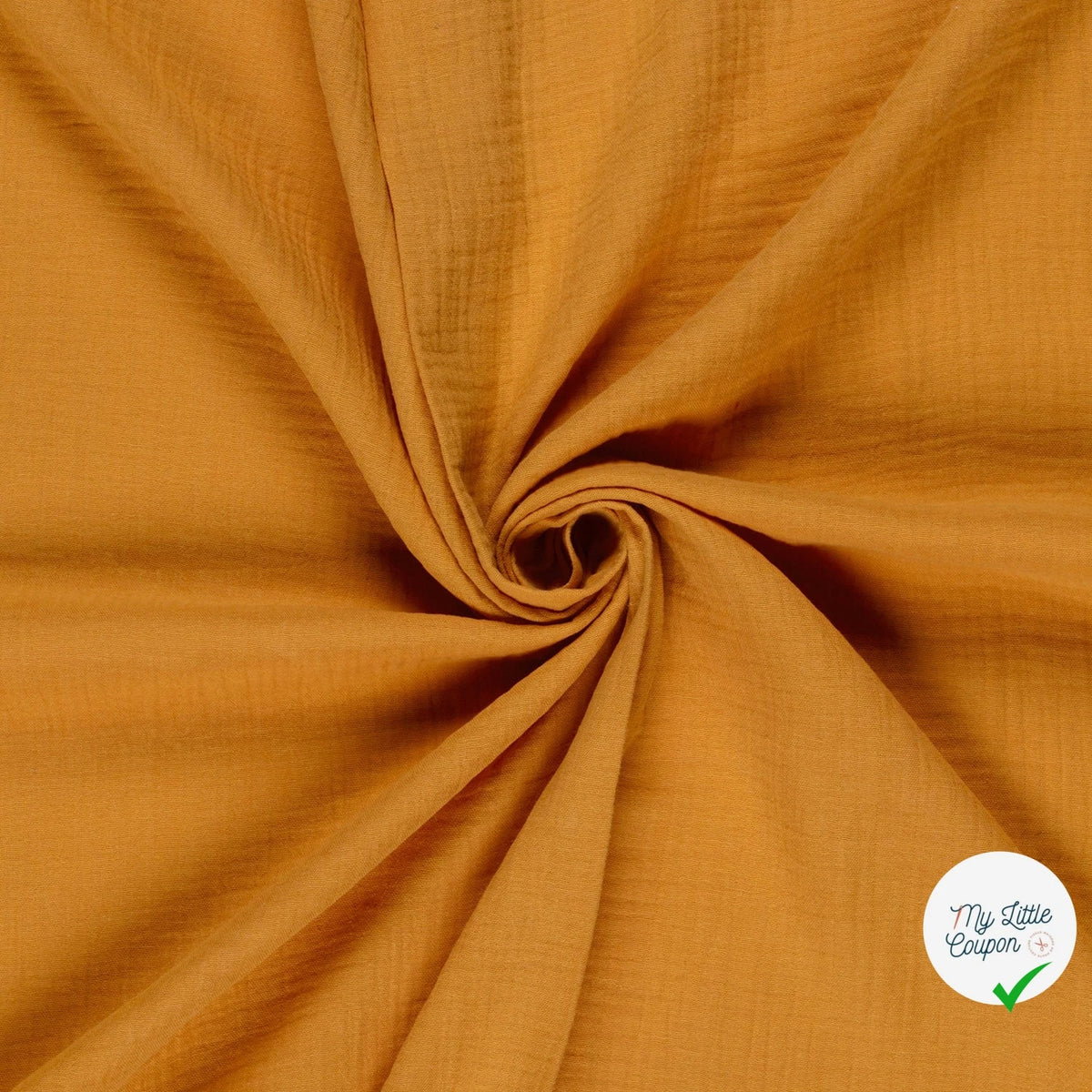 DOUBLE GAZE DE COTON UNIE OCRE - My Little Coupon