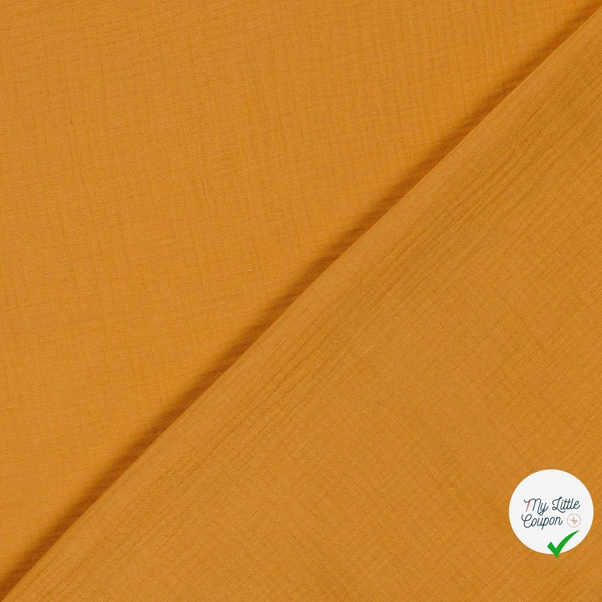 DOUBLE GAZE DE COTON UNIE OCRE - My Little Coupon