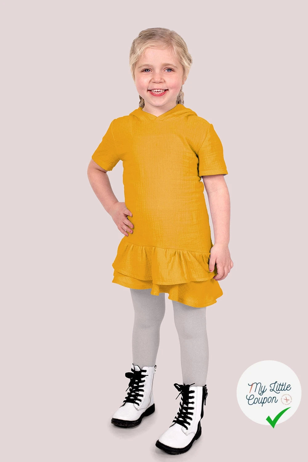 DOUBLE GAZE DE COTON UNIE OCRE - My Little Coupon