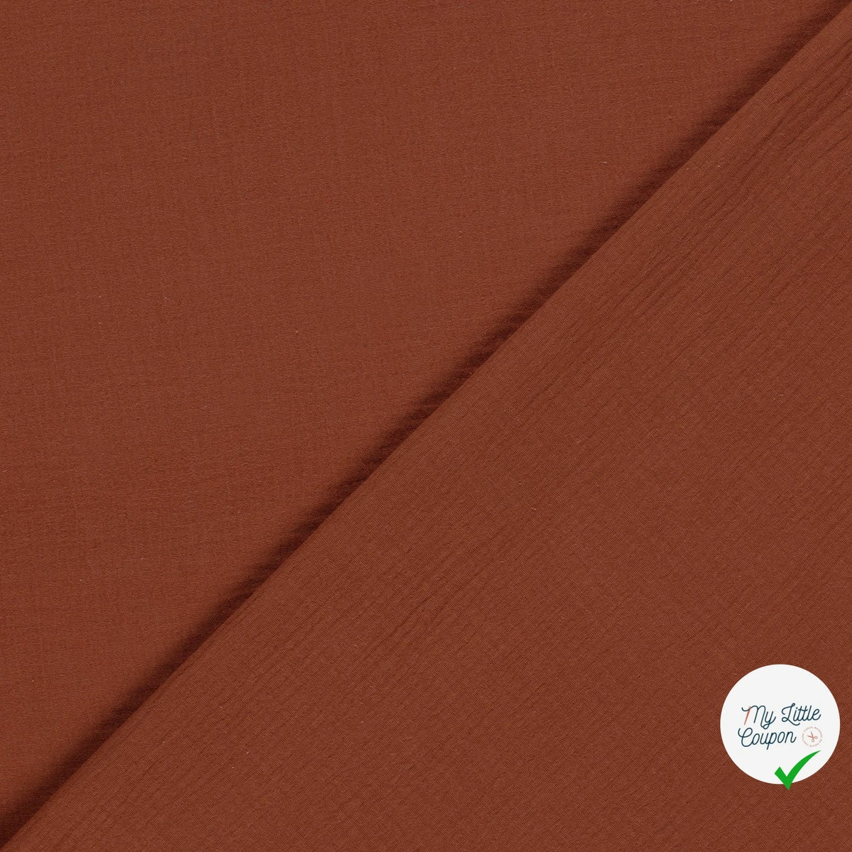 DOUBLE GAZE DE COTON UNIE ROUILLE - My Little Coupon