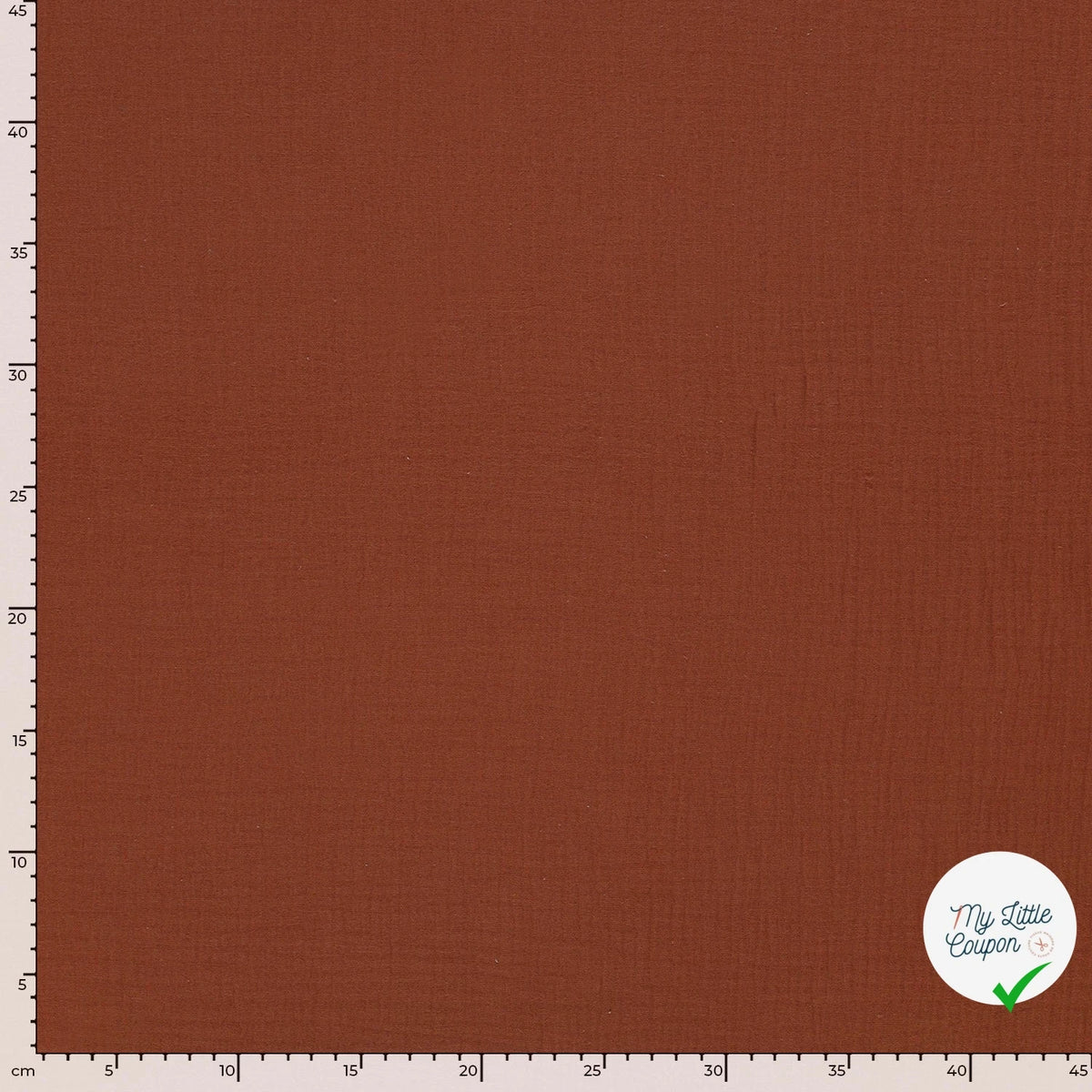 DOUBLE GAZE DE COTON UNIE ROUILLE - My Little Coupon