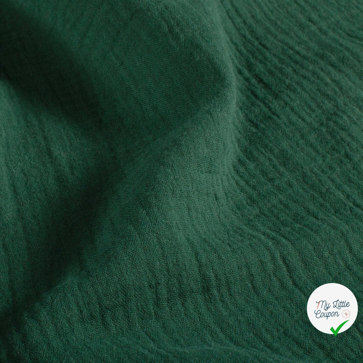 Double gaze de coton unie vert foncé