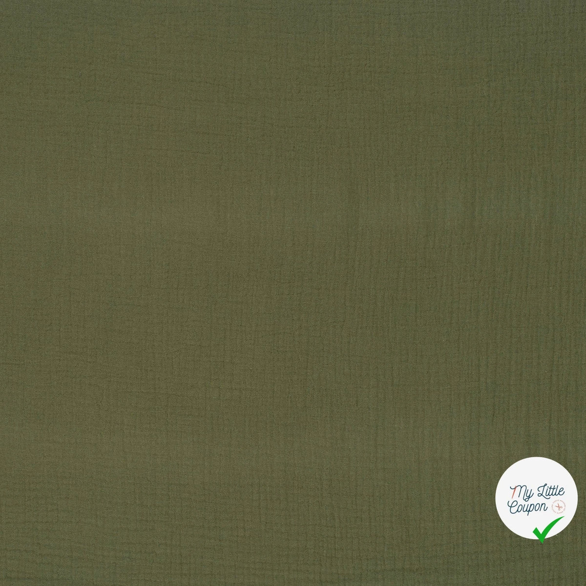 DOUBLE GAZE DE COTON UNIE VERT FORÊT - My Little Coupon