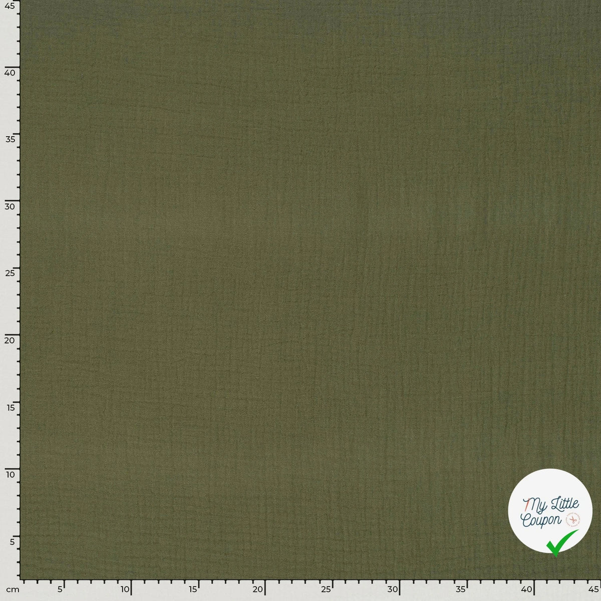 DOUBLE GAZE DE COTON UNIE VERT FORÊT - My Little Coupon