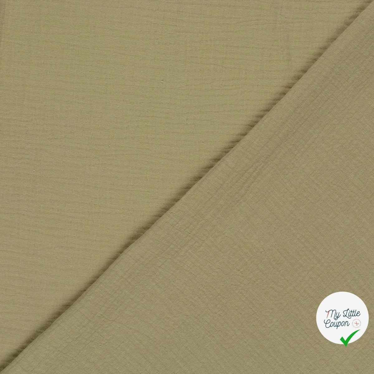 Double gaze de coton unie vert olive