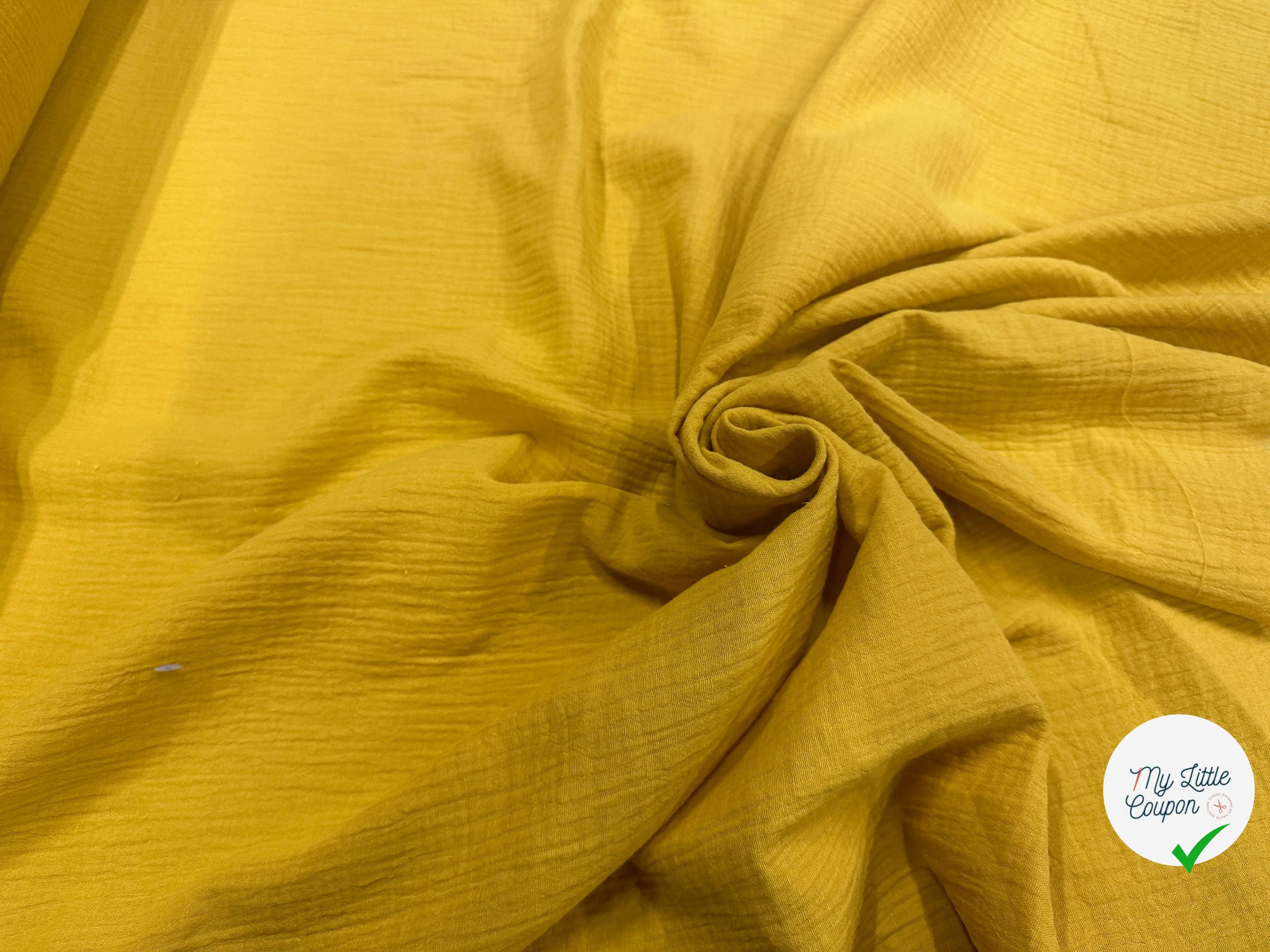 DOUBLE GAZE DE COTON VIBRANT YELLOW - My Little Coupon