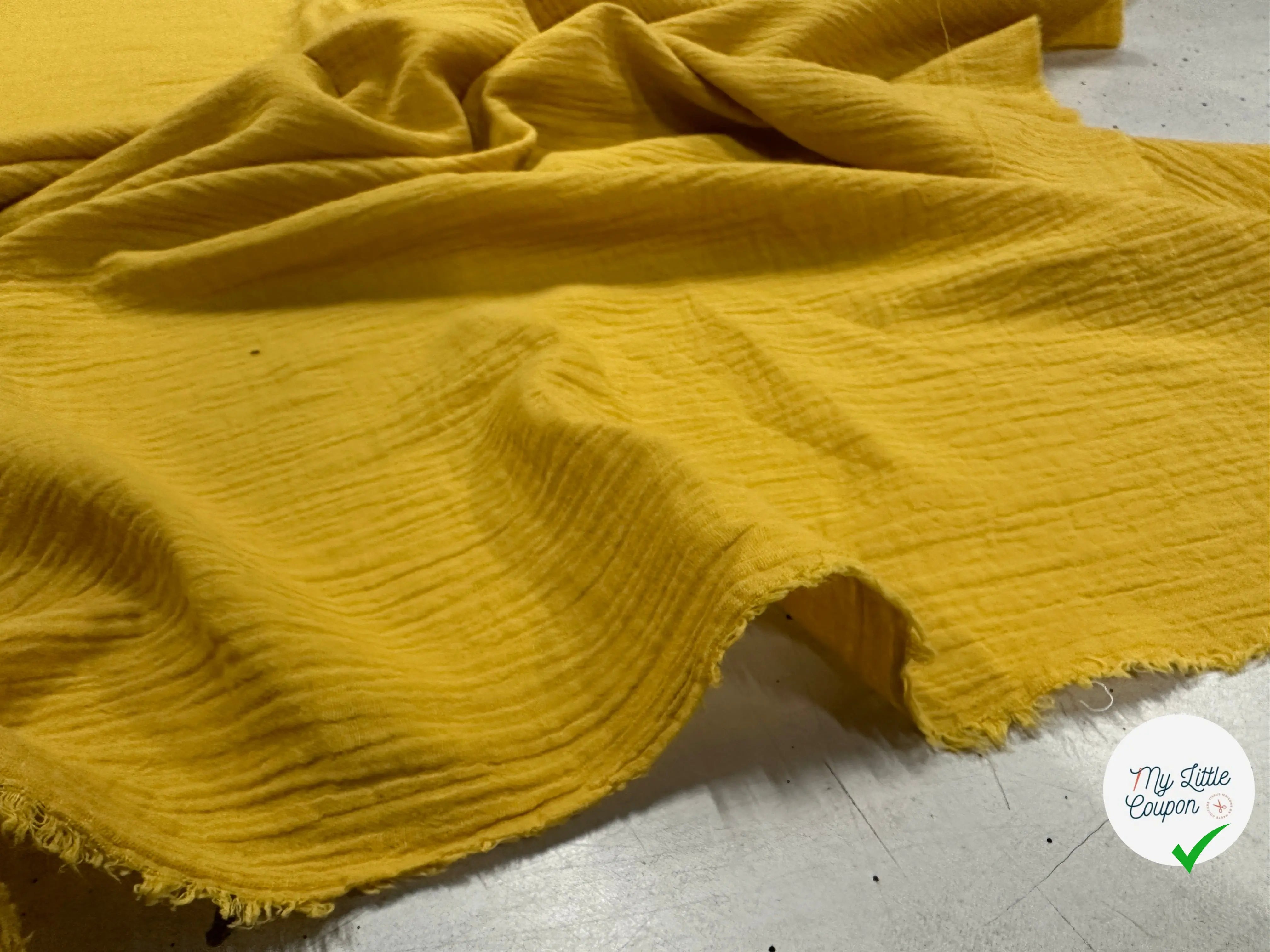 DOUBLE GAZE DE COTON VIBRANT YELLOW - My Little Coupon