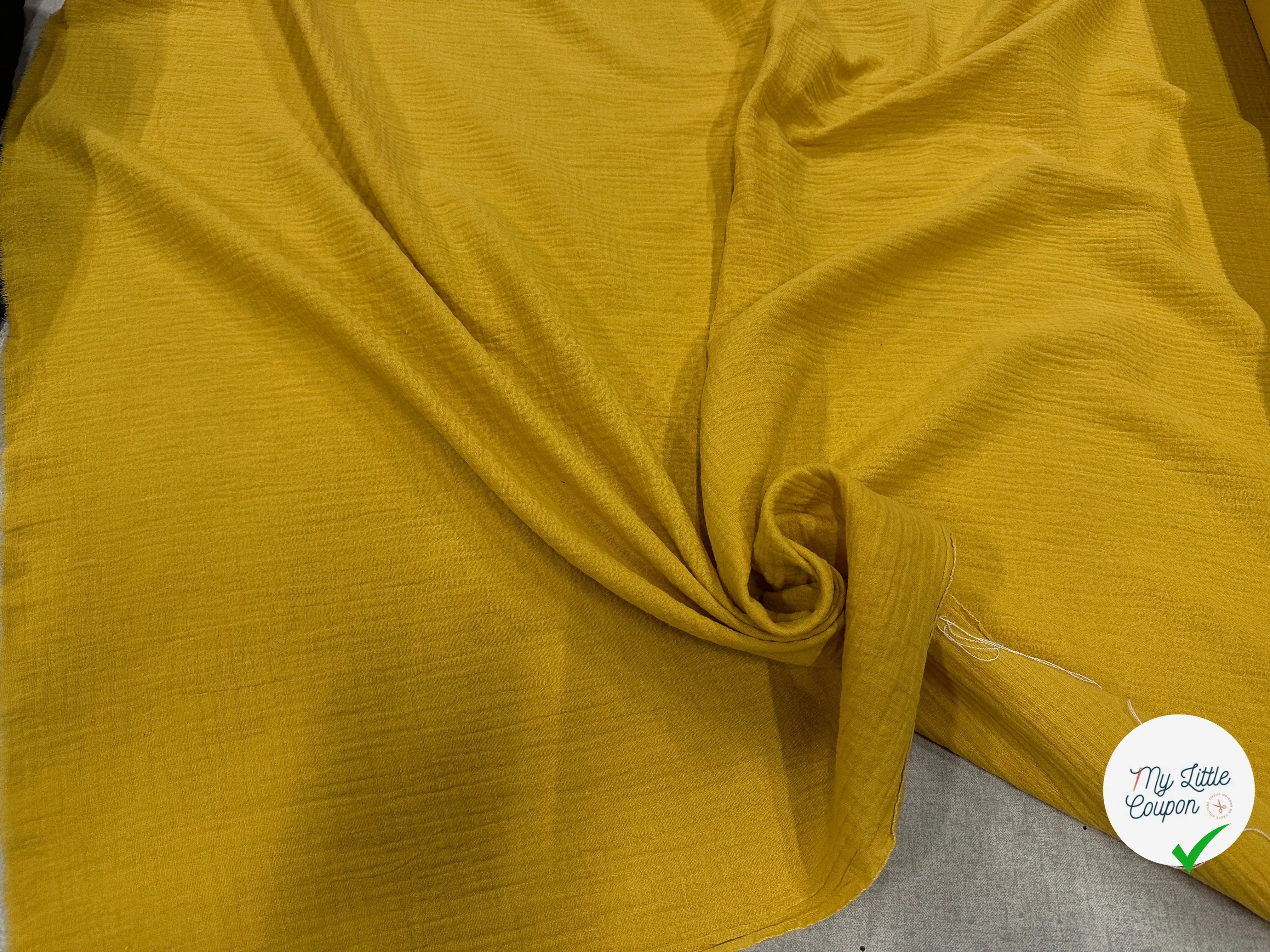 DOUBLE GAZE DE COTON VIBRANT YELLOW - My Little Coupon