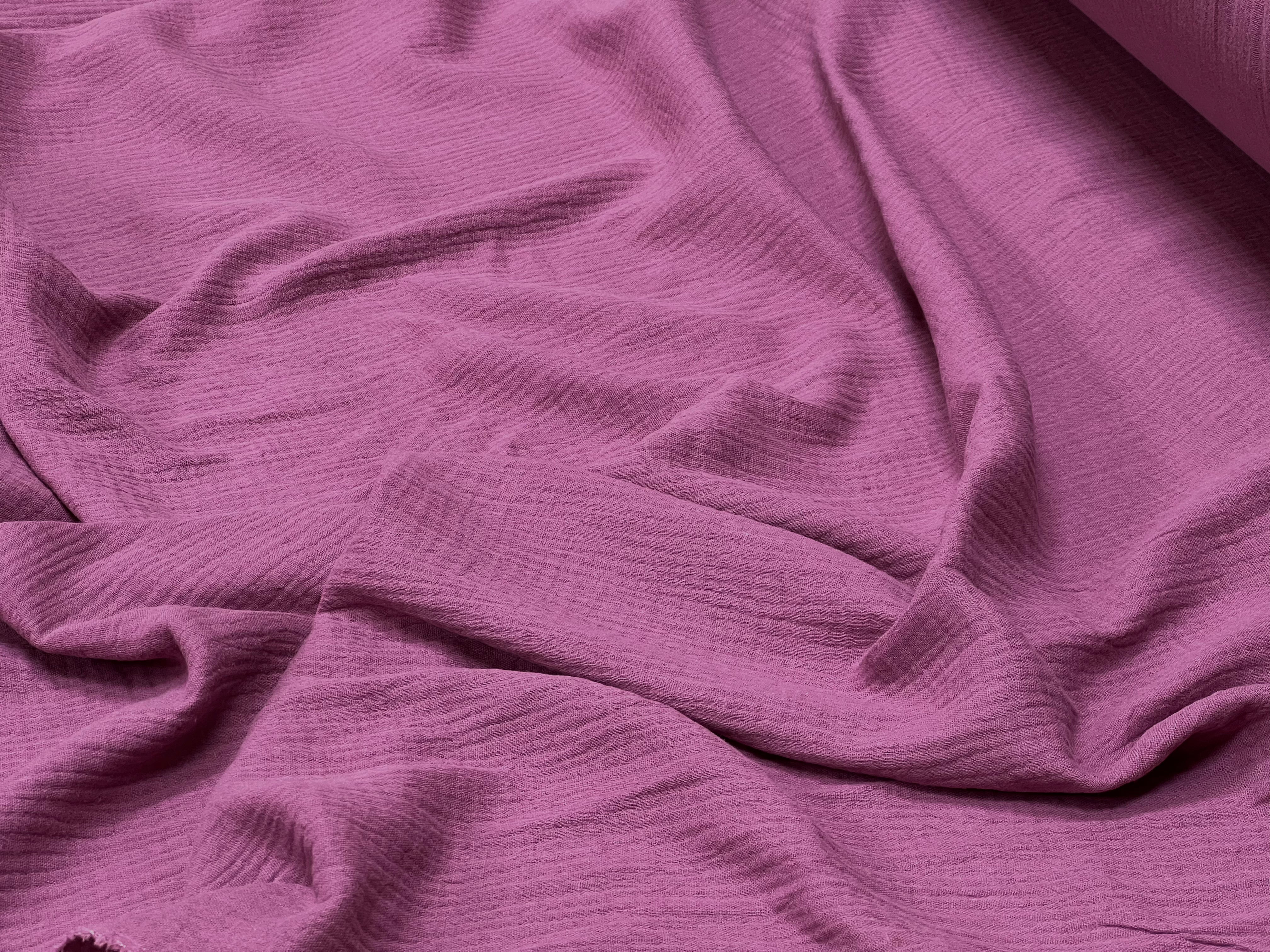 DOUBLE GAZE DE COTON VIEUX ROSE UNIE - My Little Coupon