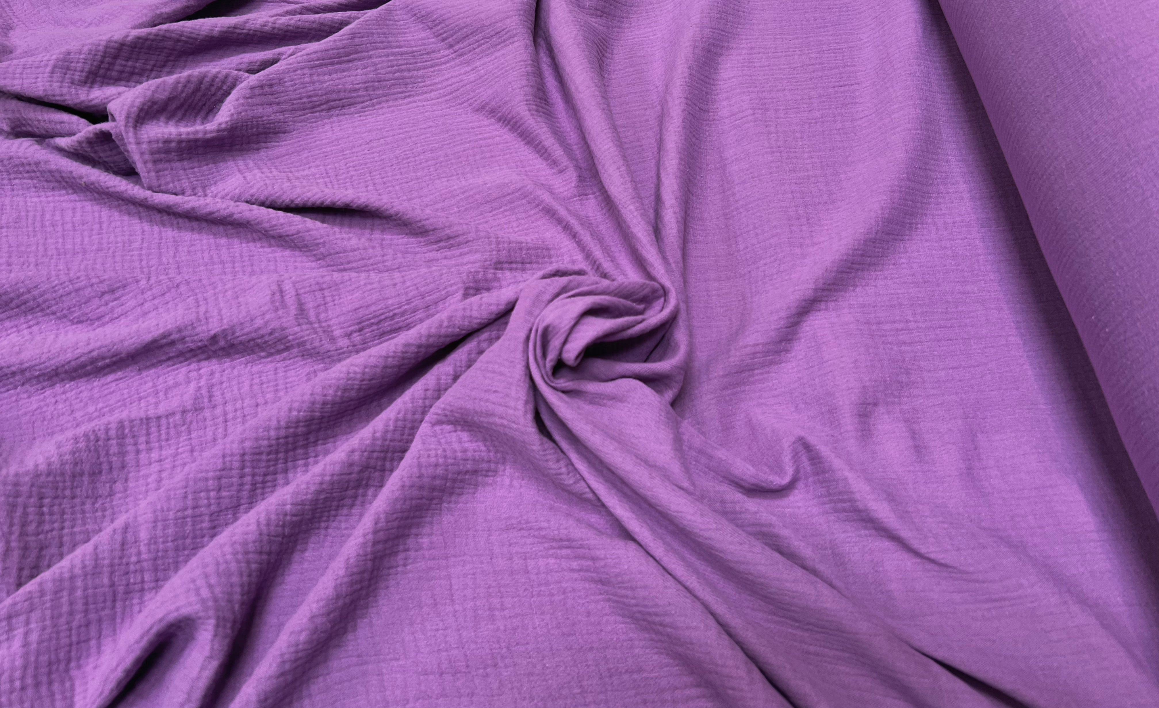 DOUBLE GAZE DE COTON VIOLET CANDY UNIE - My Little Coupon
