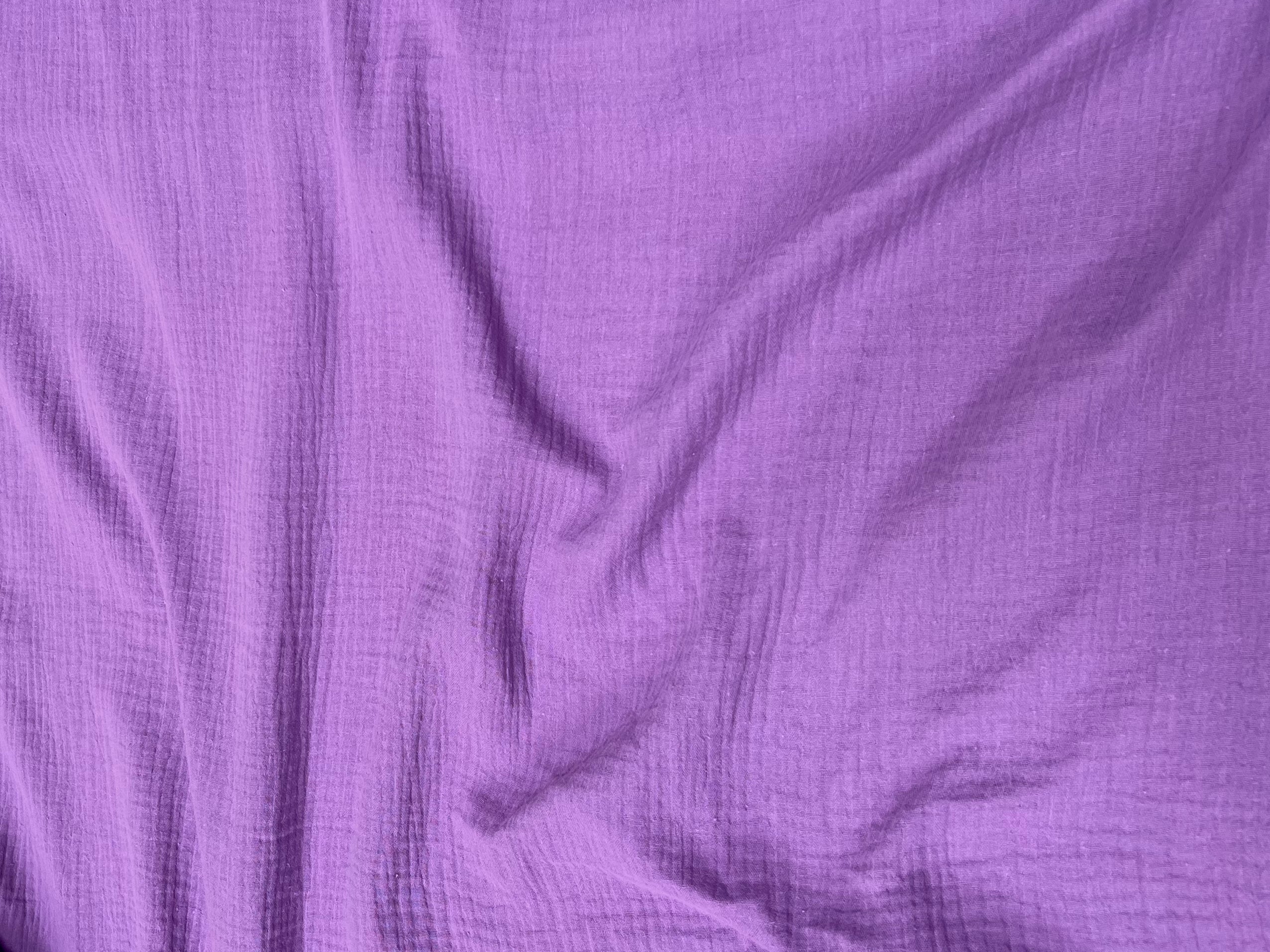 DOUBLE GAZE DE COTON VIOLET CANDY UNIE - My Little Coupon