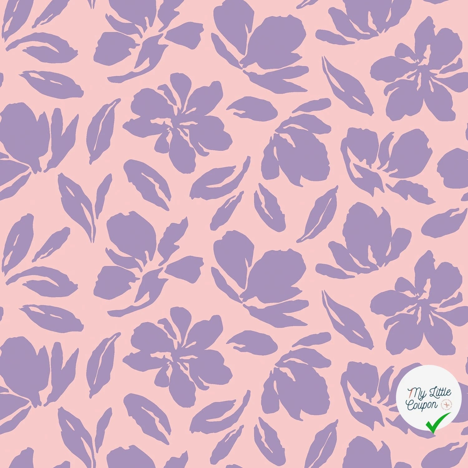 DOUBLE GAZE TISSU IMPRIMÉ FLEURS ROSE - My Little Coupon