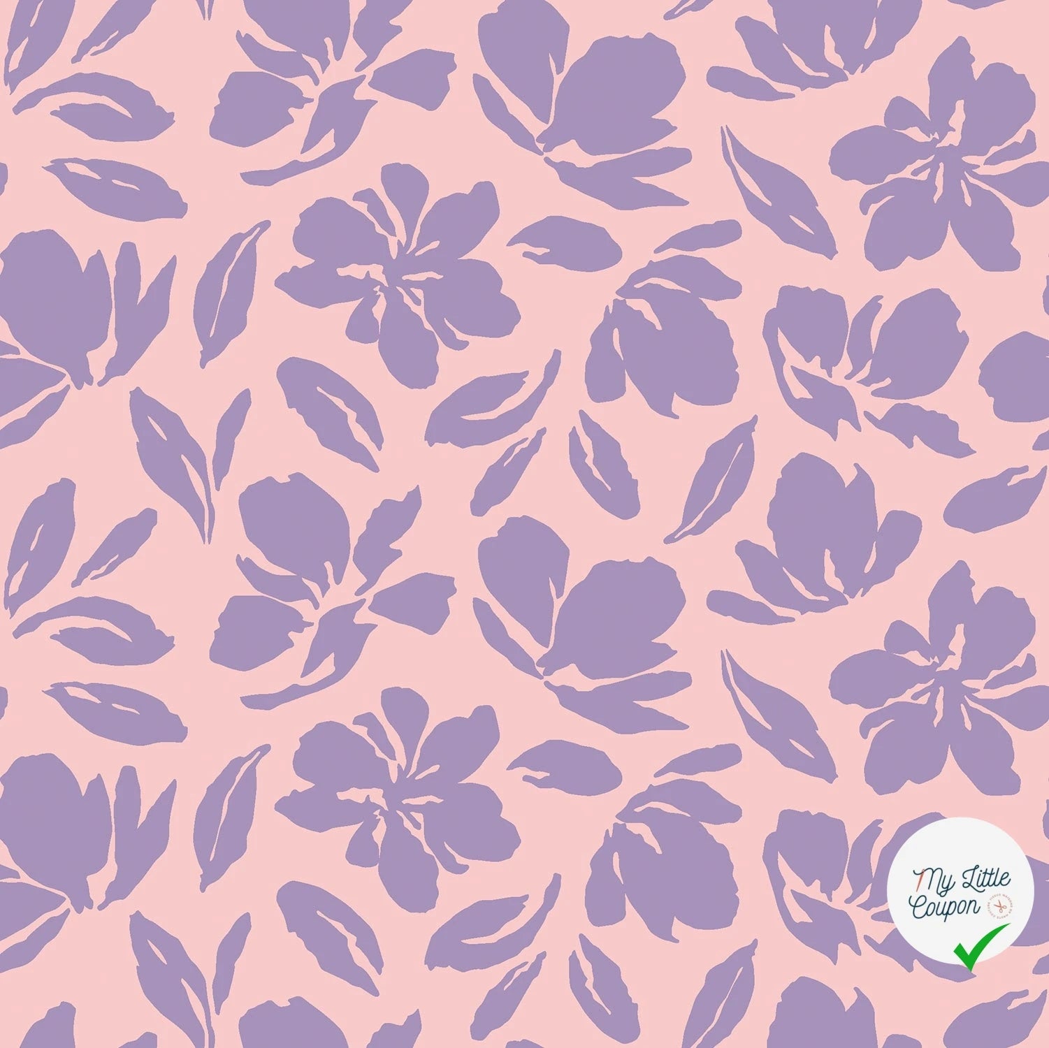 DOUBLE GAZE TISSU IMPRIMÉ FLEURS ROSE - My Little Coupon