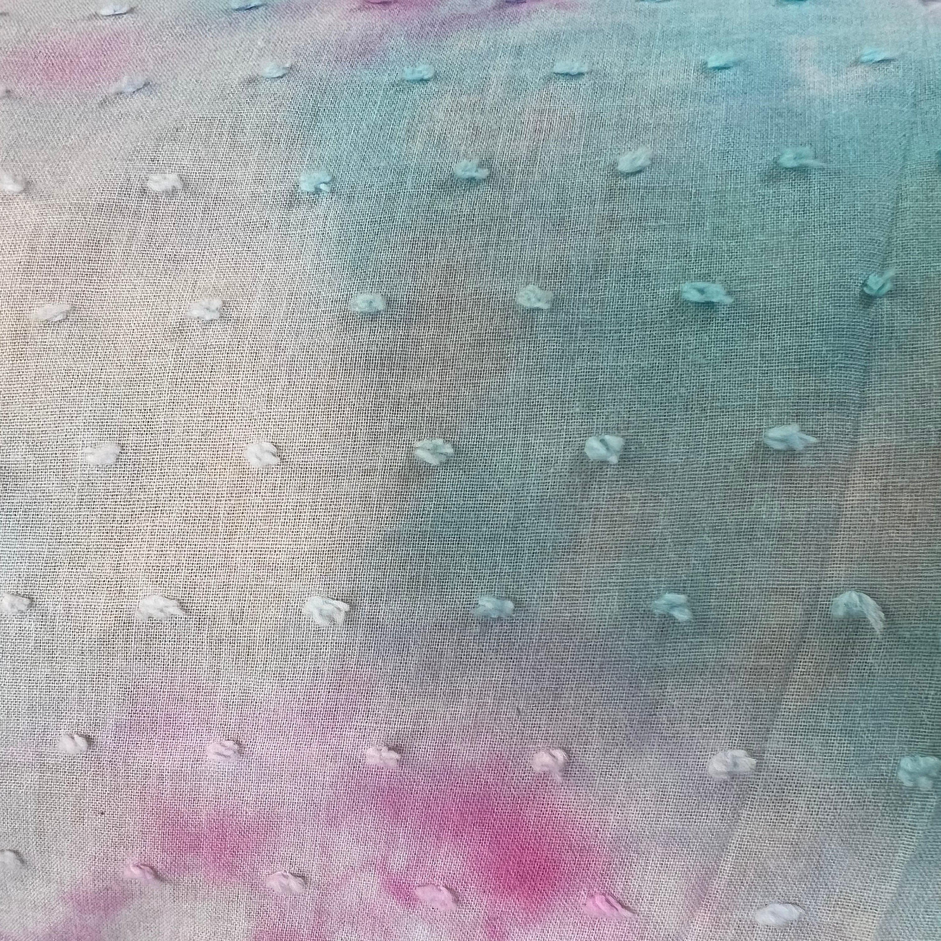 DOUBLE GAZE TYE AND DYE ARC EN CIEL PLUMETIS COTON ORGANIQUE CERTIFICATION GOTS - My Little Coupon