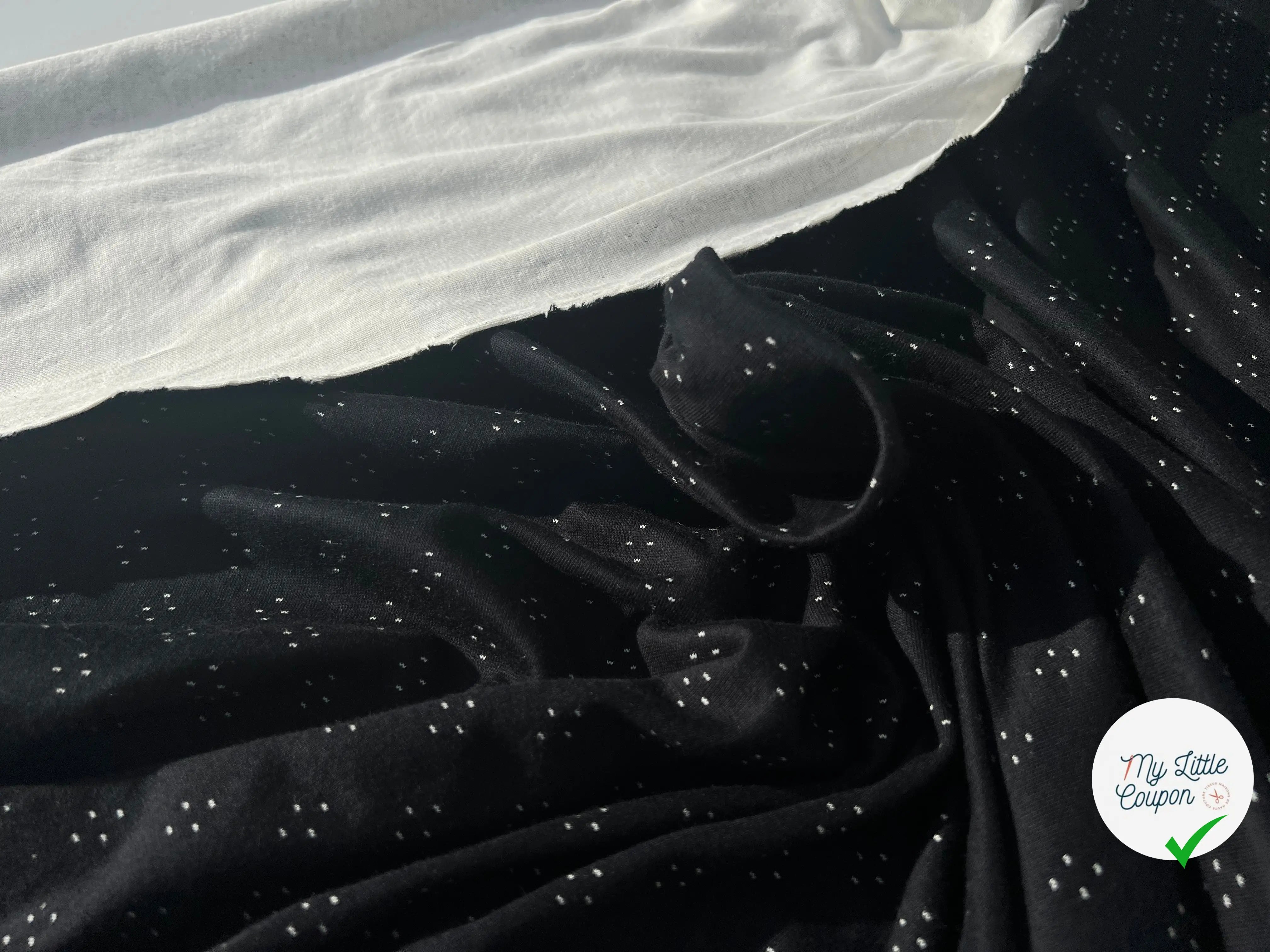 DOUBLE JERSEY LOSANGE NOIR SUR ÉCRU - My Little Coupon