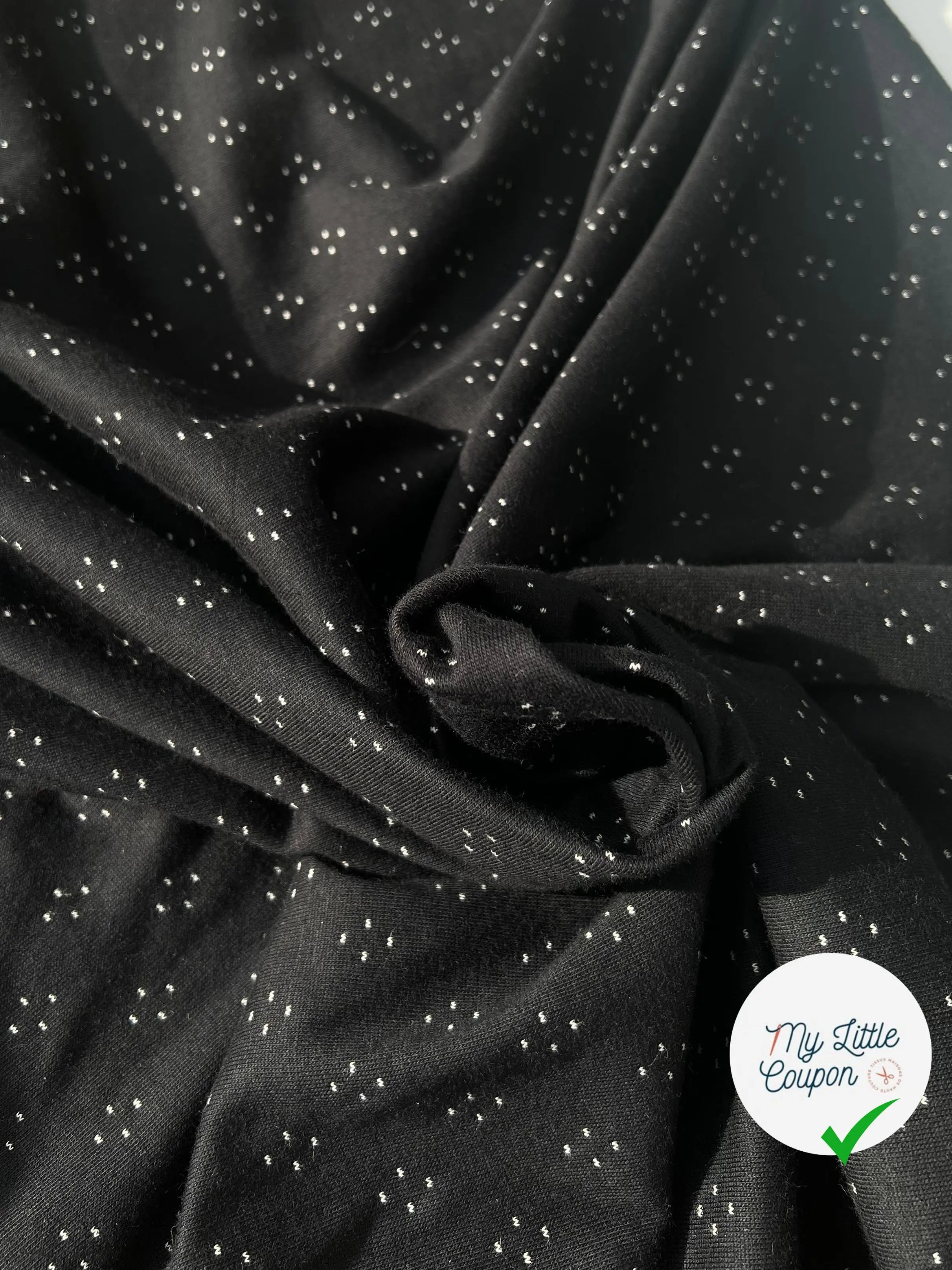 DOUBLE JERSEY LOSANGE NOIR SUR ÉCRU - My Little Coupon