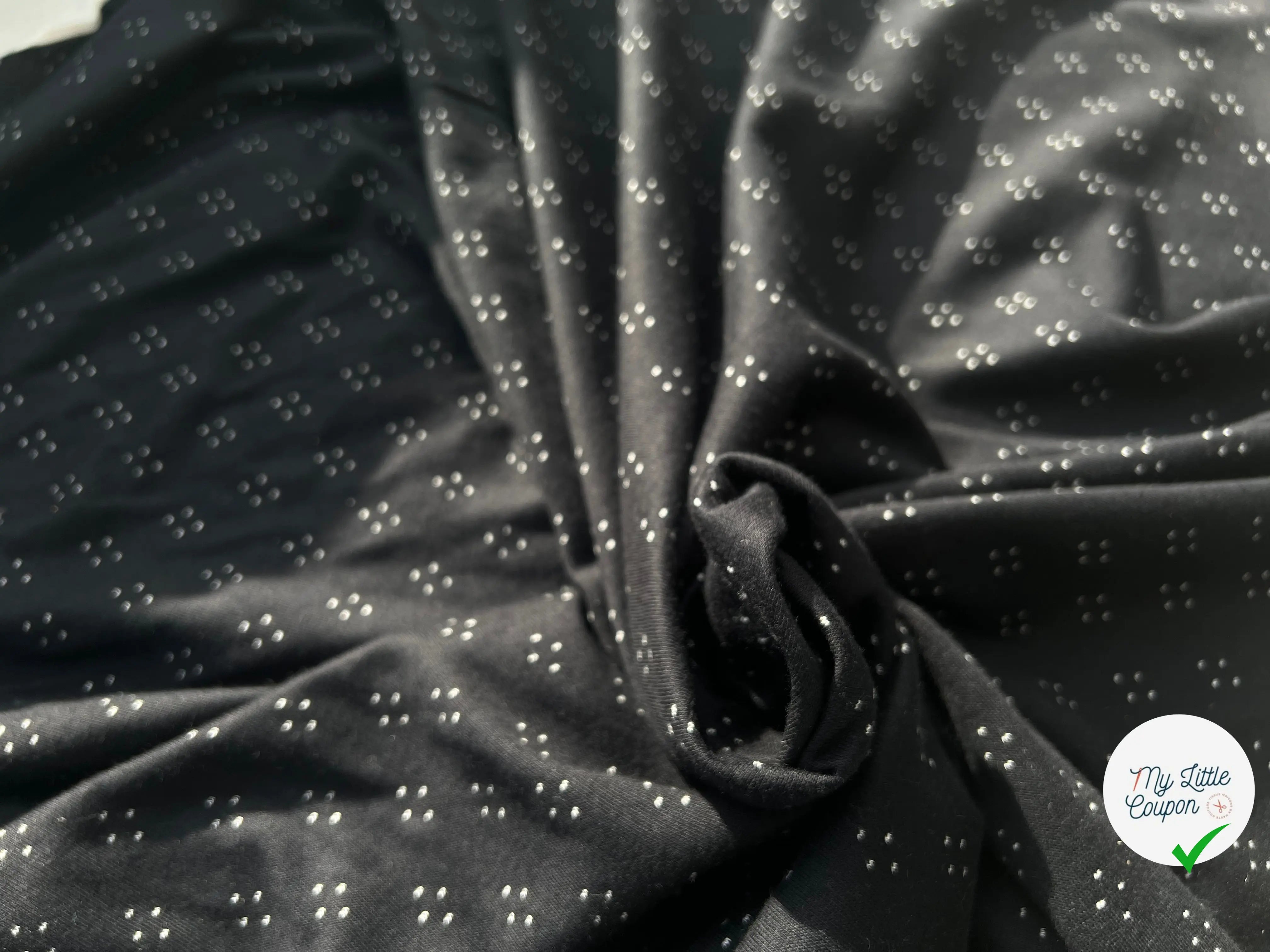 DOUBLE JERSEY LOSANGE NOIR SUR ÉCRU - My Little Coupon