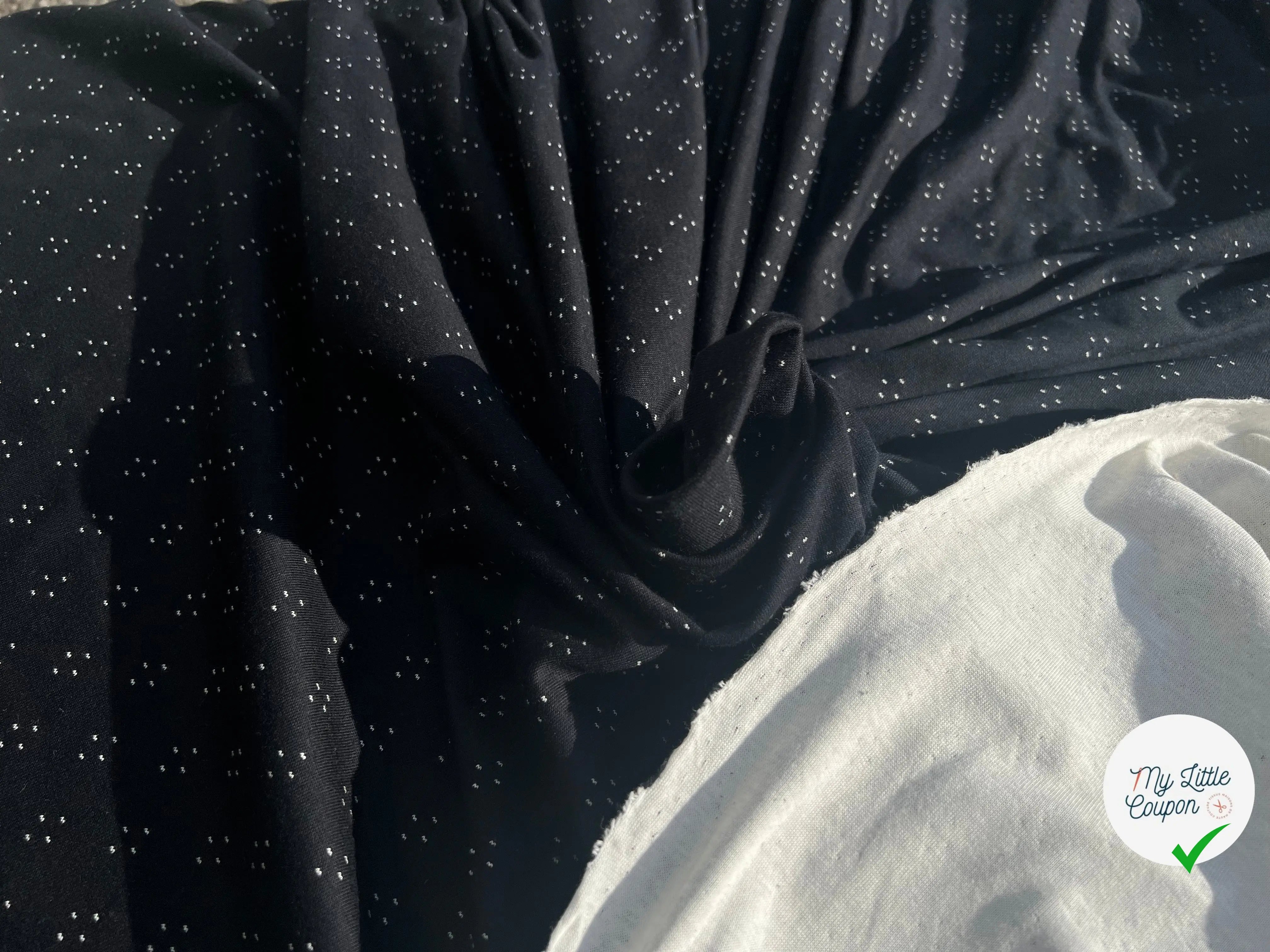DOUBLE JERSEY LOSANGE NOIR SUR ÉCRU - My Little Coupon