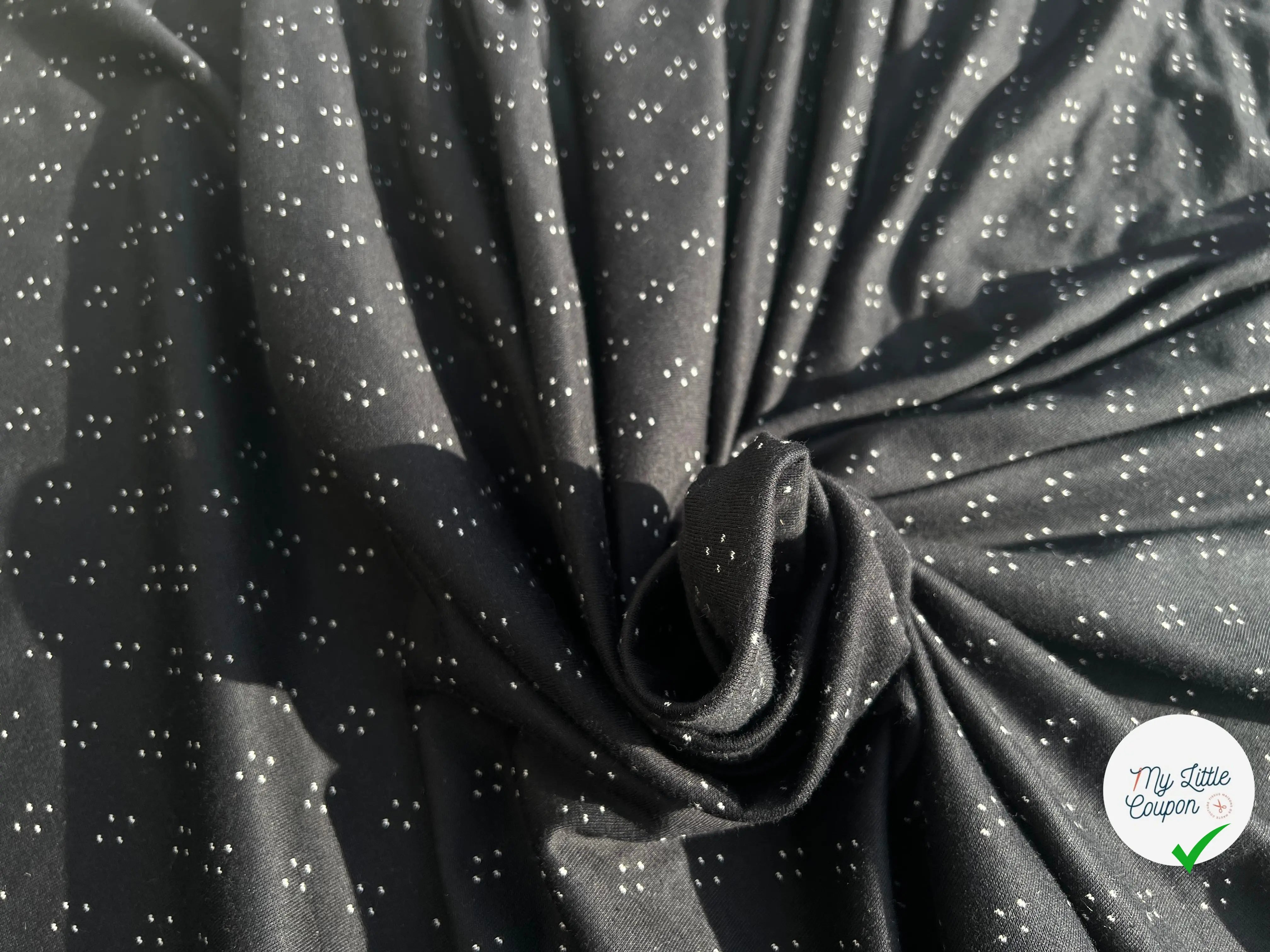 DOUBLE JERSEY LOSANGE NOIR SUR ÉCRU - My Little Coupon