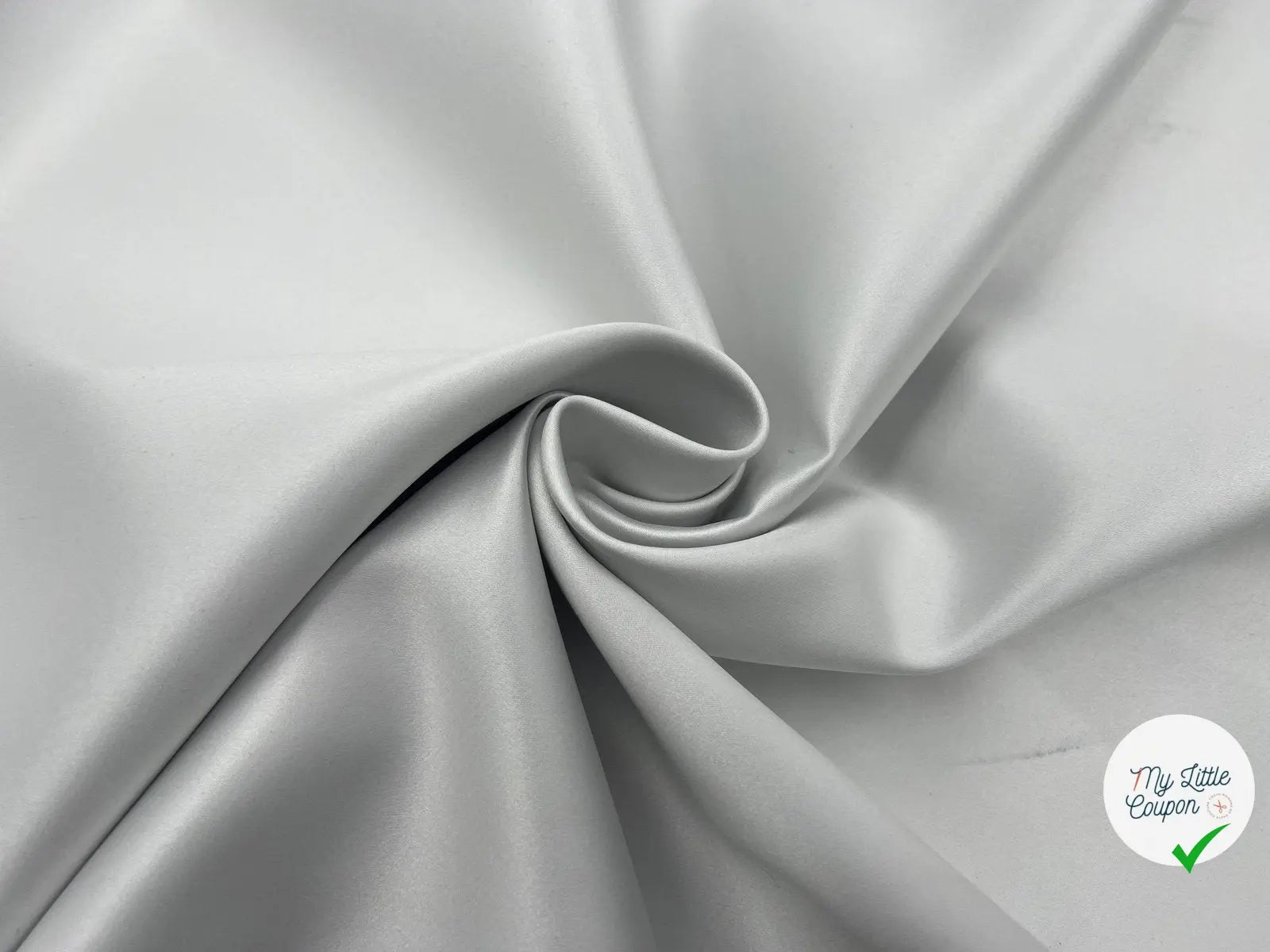 DOUBLE SATIN CONTRECOLLÉ GRIS SOURIS SUR BLANC RÉVERSIBLE - My Little Coupon - tissu - coudre