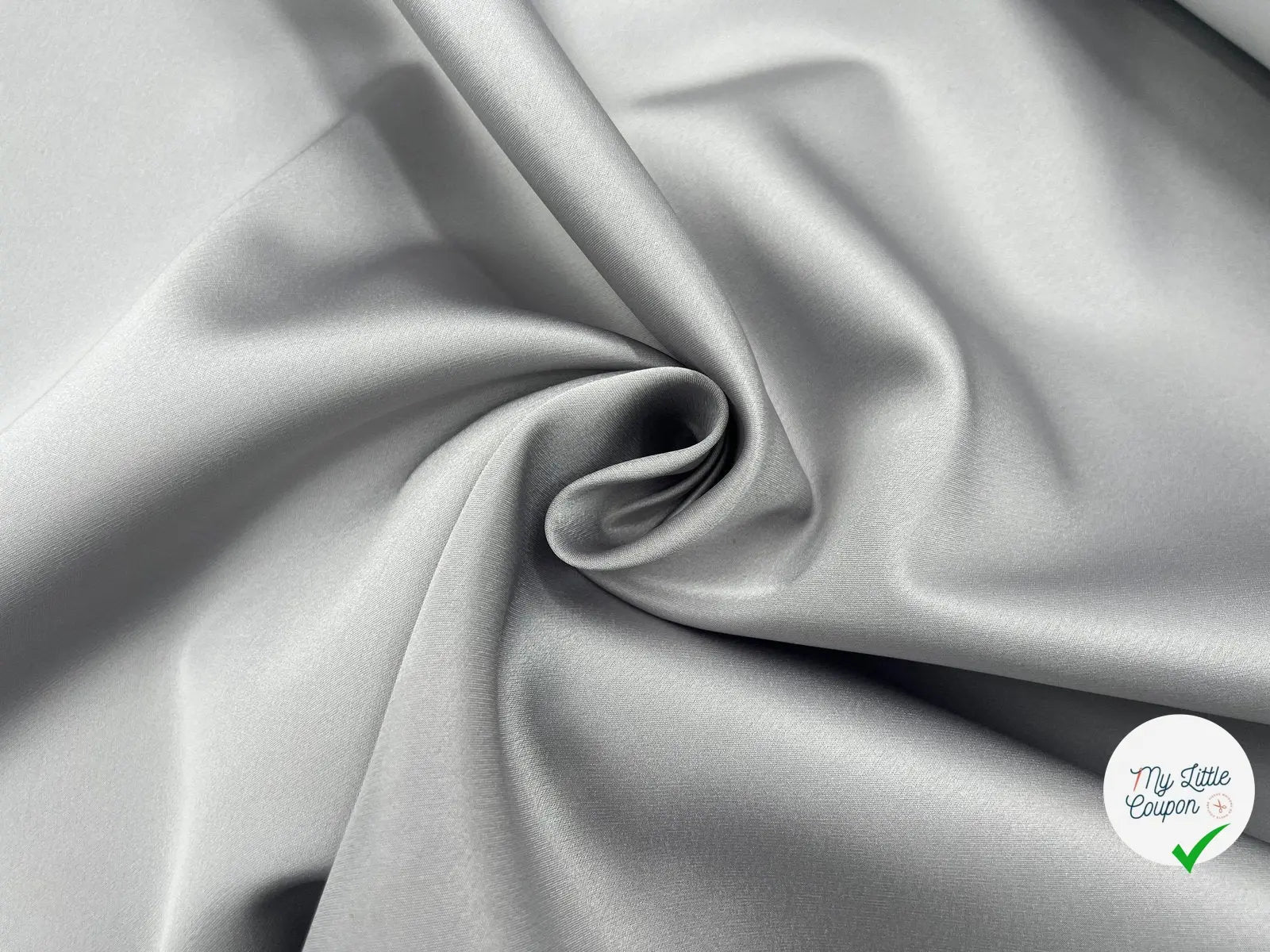 DOUBLE SATIN CONTRECOLLÉ GRIS SOURIS SUR BLANC RÉVERSIBLE - My Little Coupon - tissu - coudre