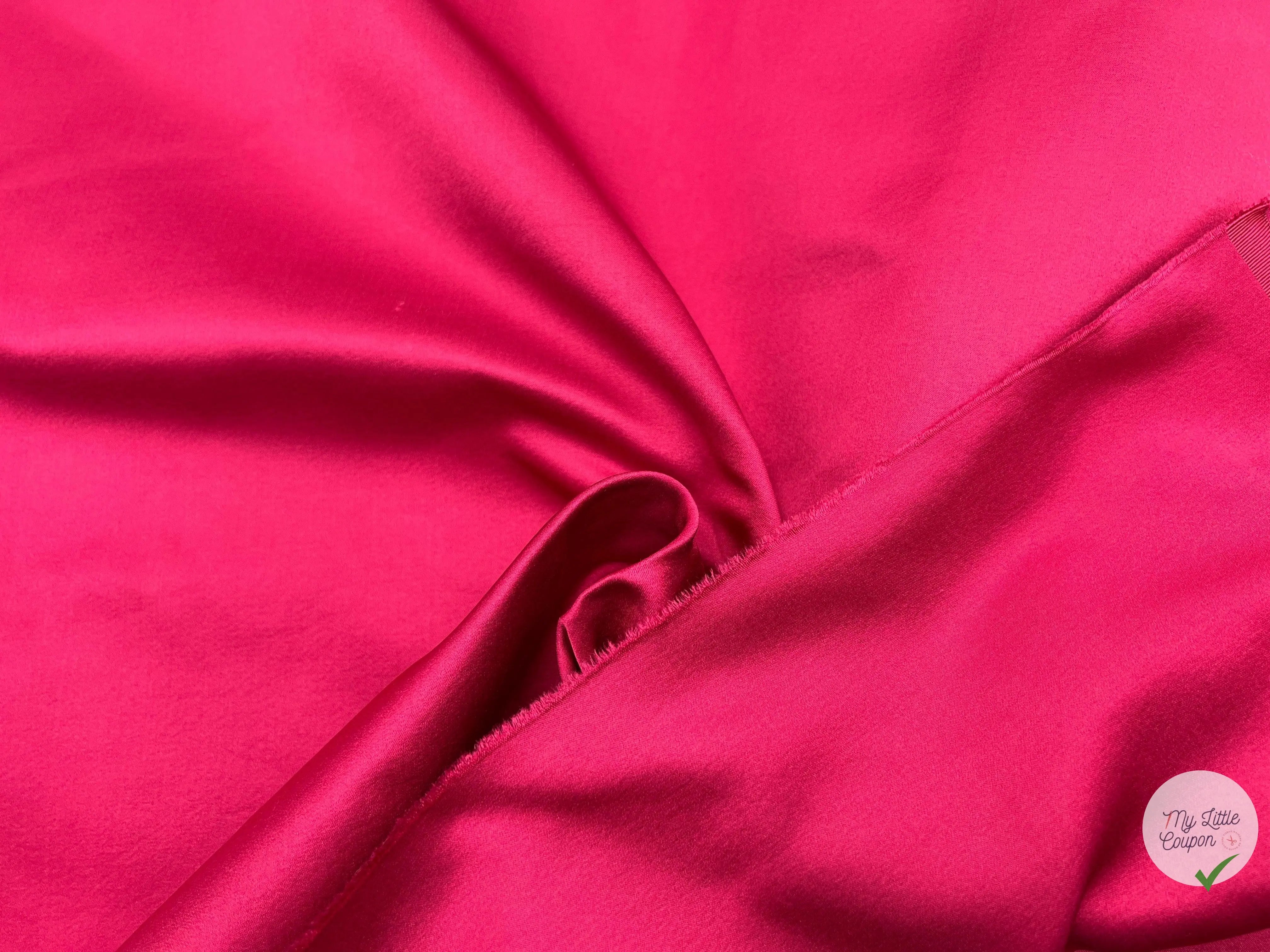 DOUBLE SATIN CUIR HAUTE COUTURE ROSE TYRIEN - My Little Coupon - tissu - coudre