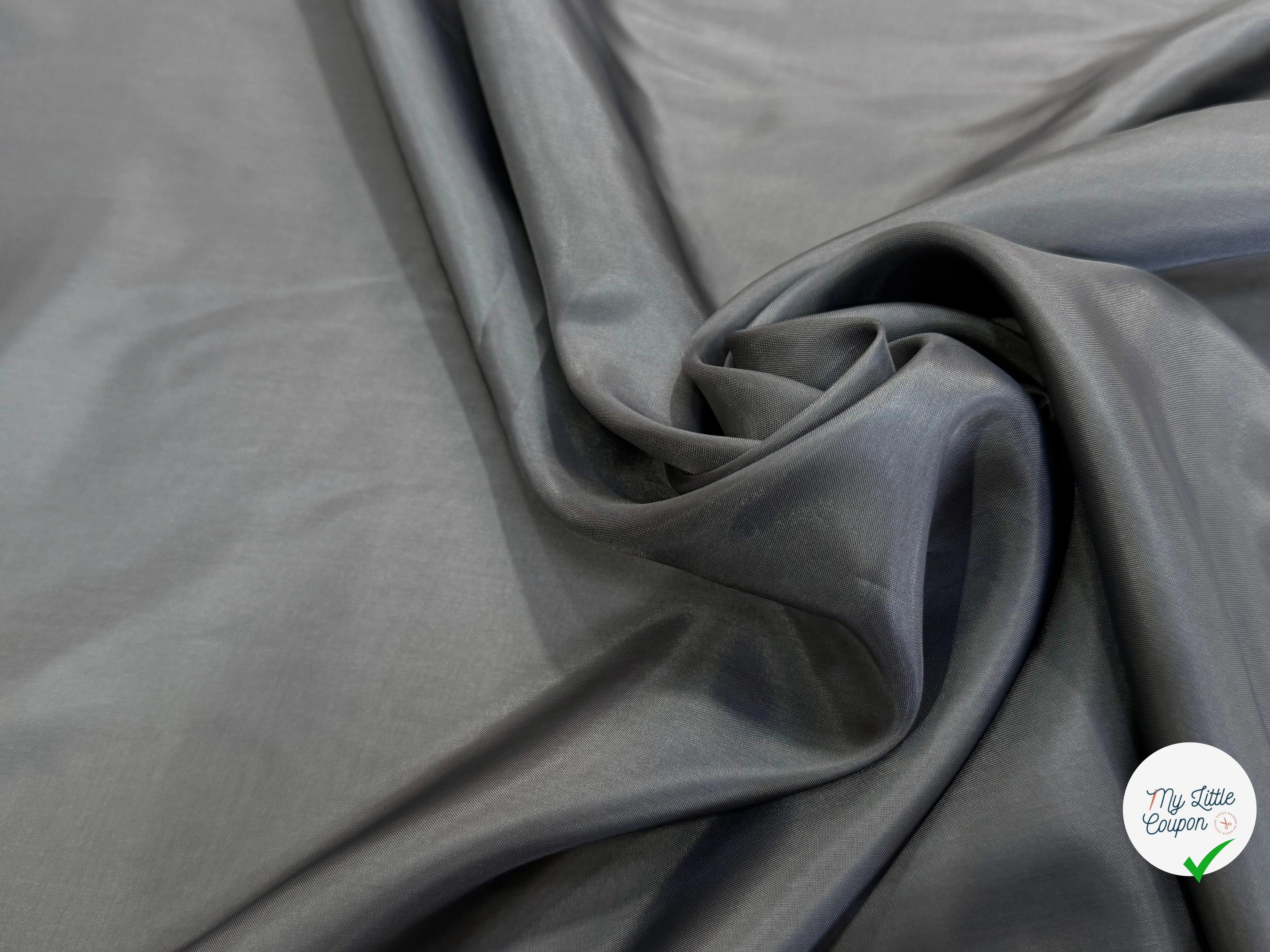 DOUBLURE 100% CUPRO ULTRA FINE GRIS FONCÉ LISSE - My Little Coupon
