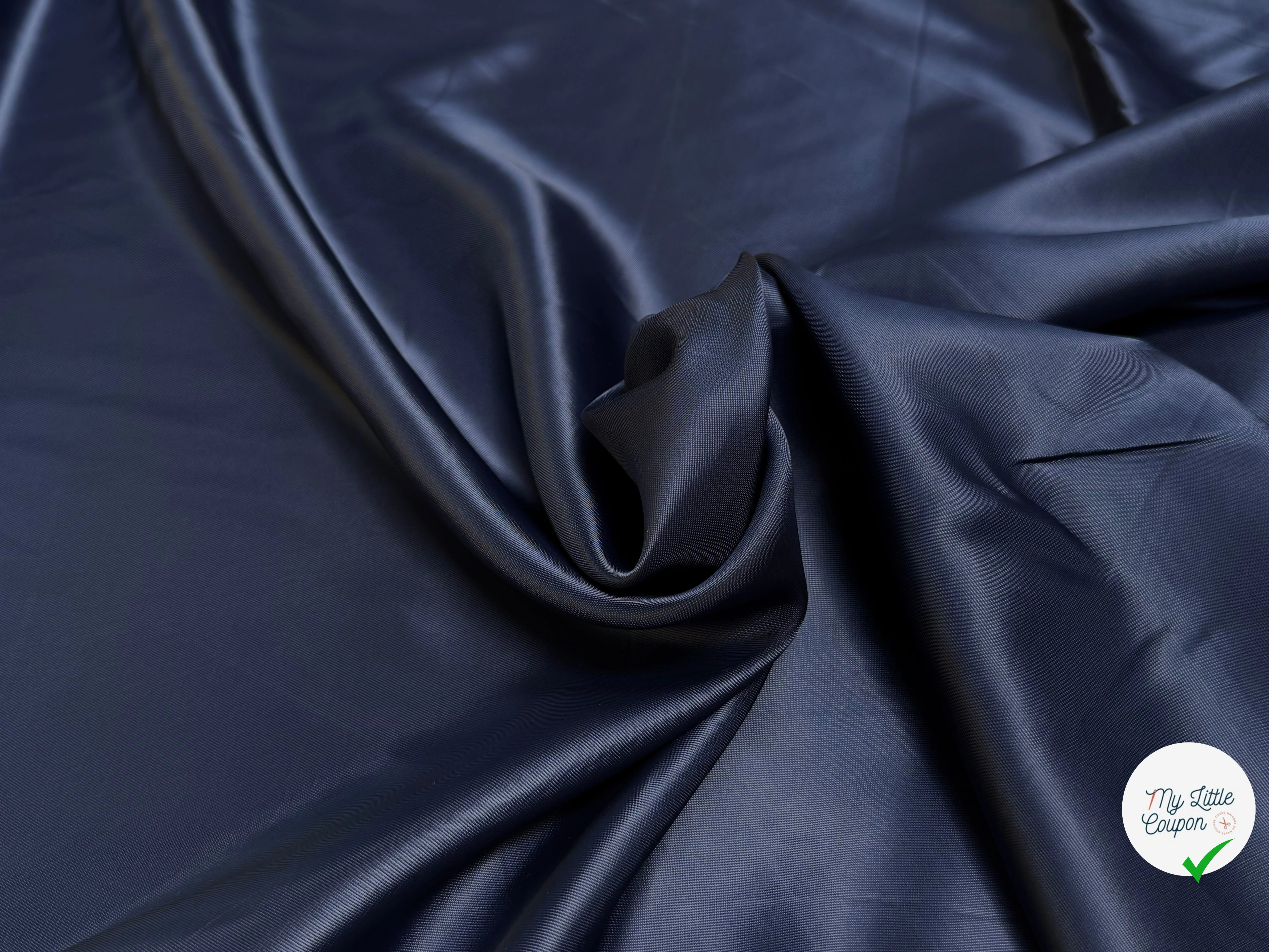 DOUBLURE 100% VISCOSE LÉGÈREMENT SATINÉE INDIGO - My Little Coupon