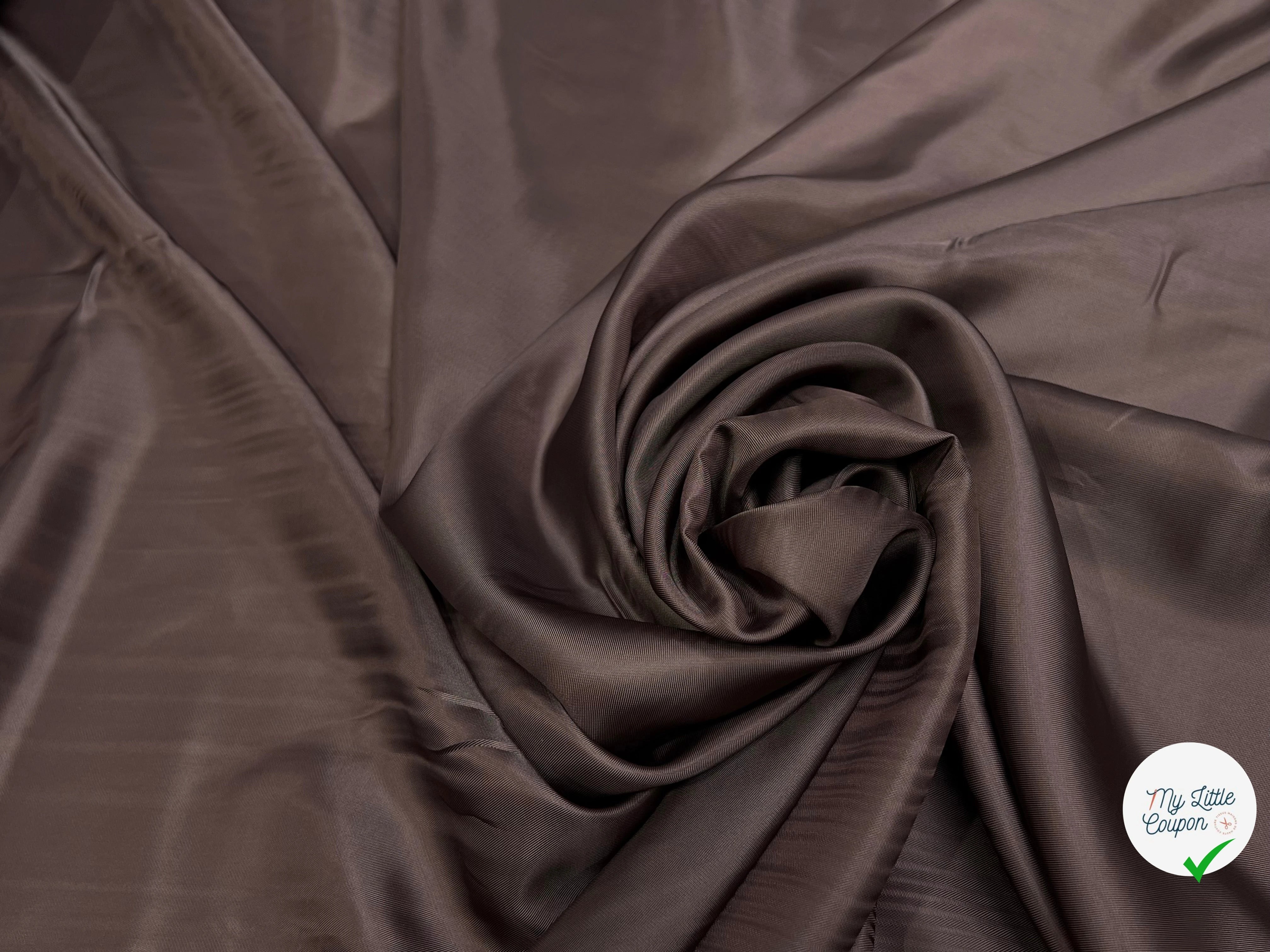 DOUBLURE 100% VISCOSE MARRON CHOCO LISSE - My Little Coupon