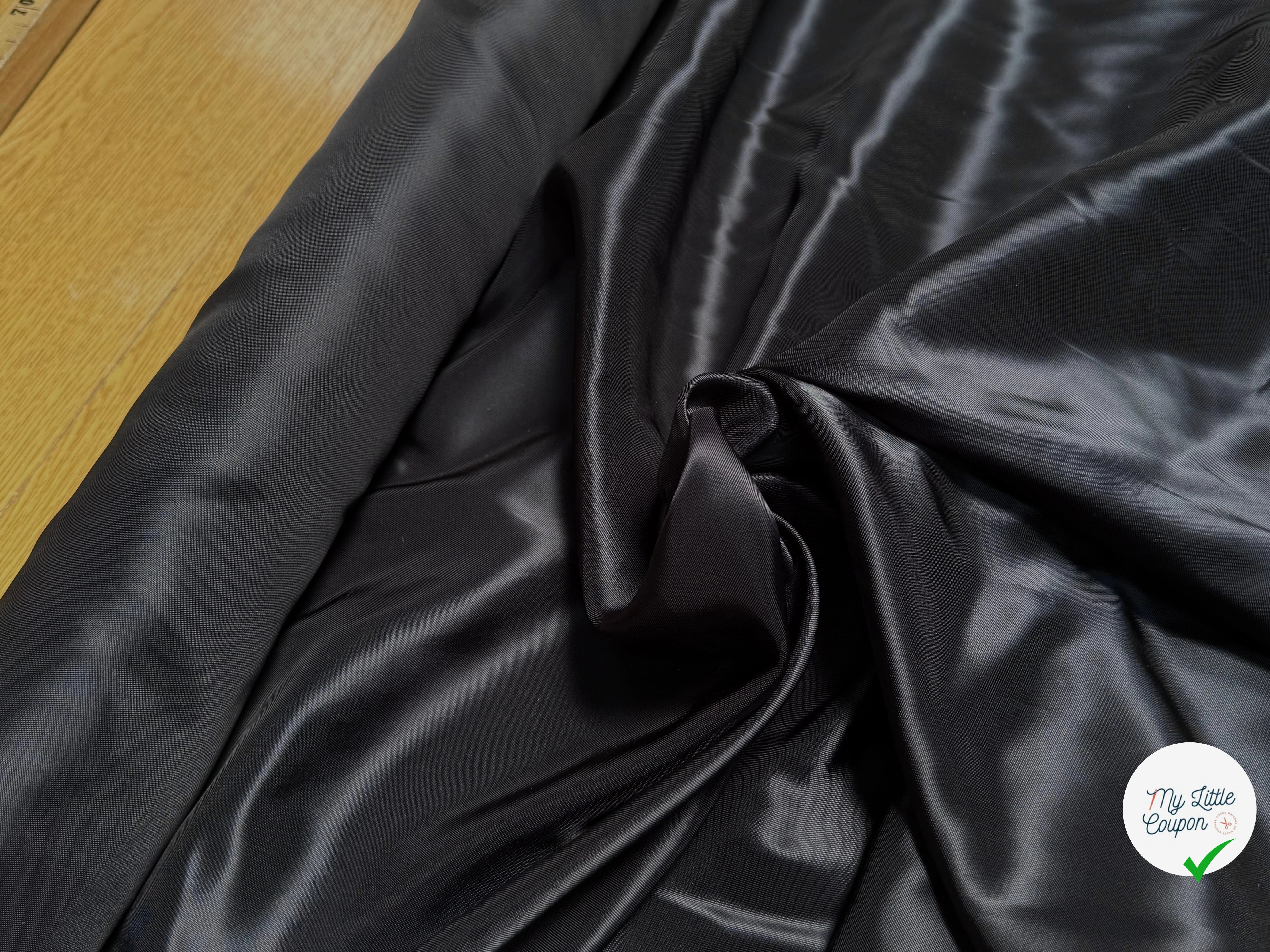 DOUBLURE 100% VISCOSE NOIR SATINÉE - My Little Coupon