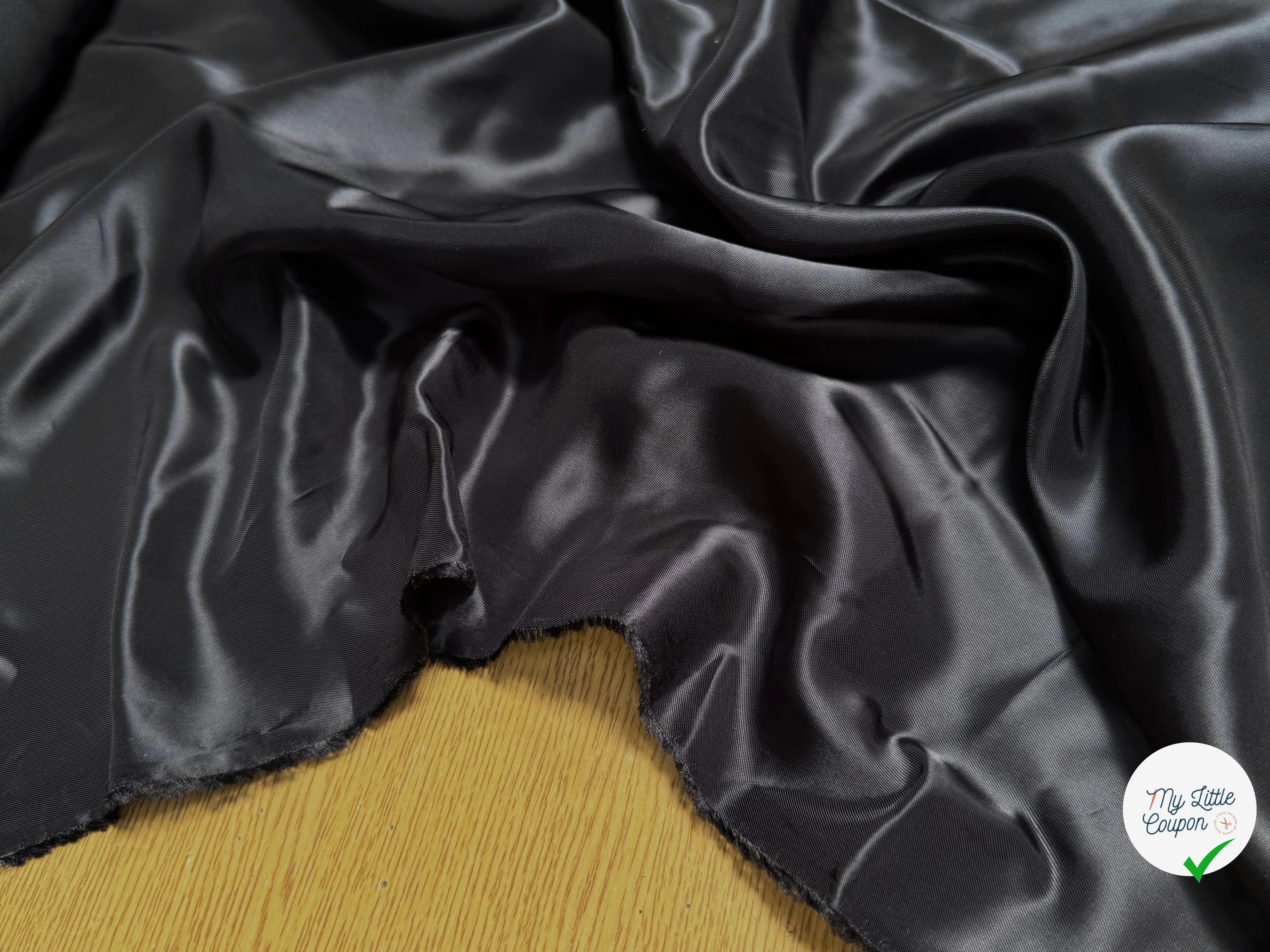 DOUBLURE 100% VISCOSE NOIR SATINÉE - My Little Coupon