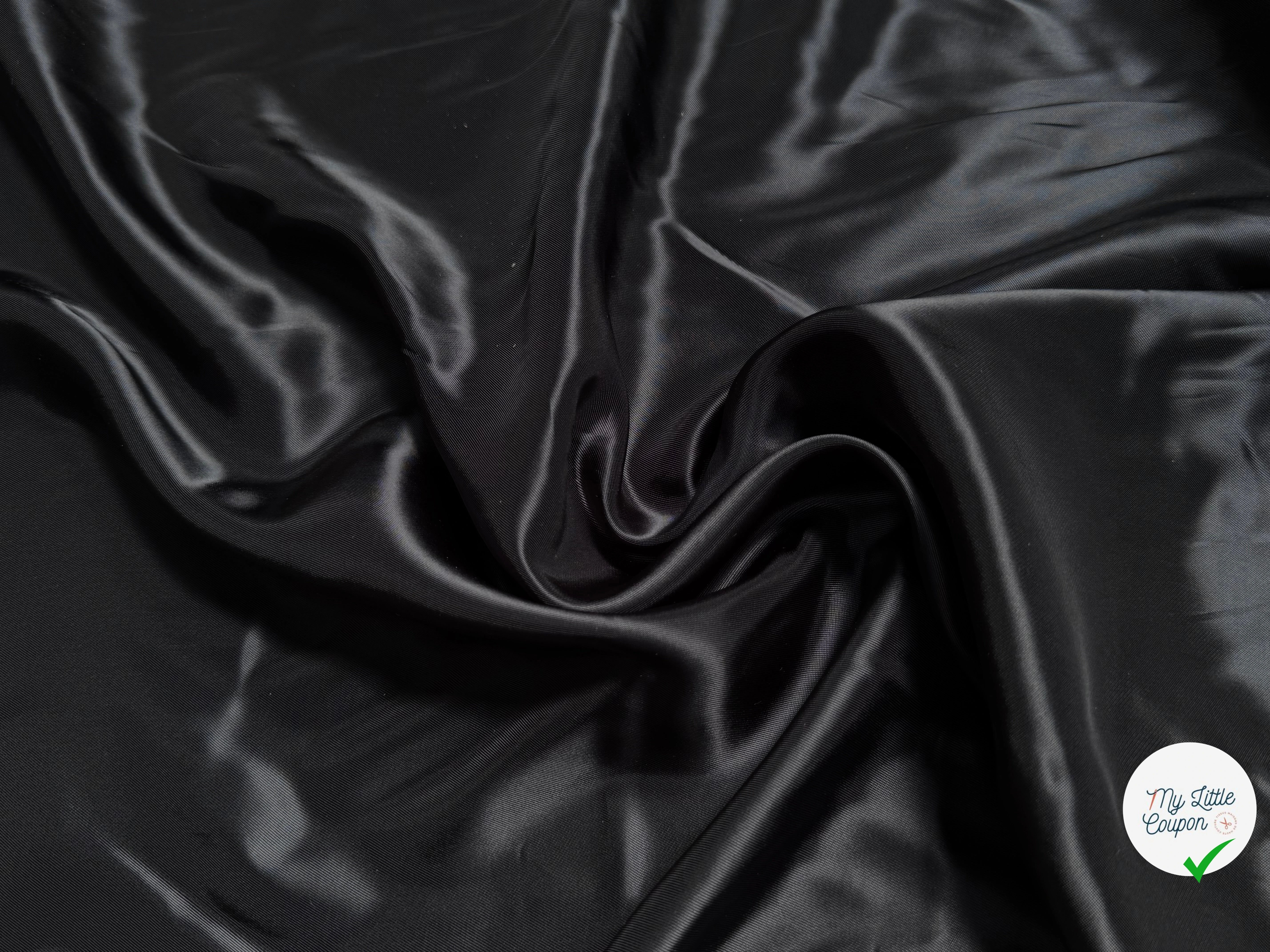 DOUBLURE 100% VISCOSE NOIR SATINÉE - My Little Coupon