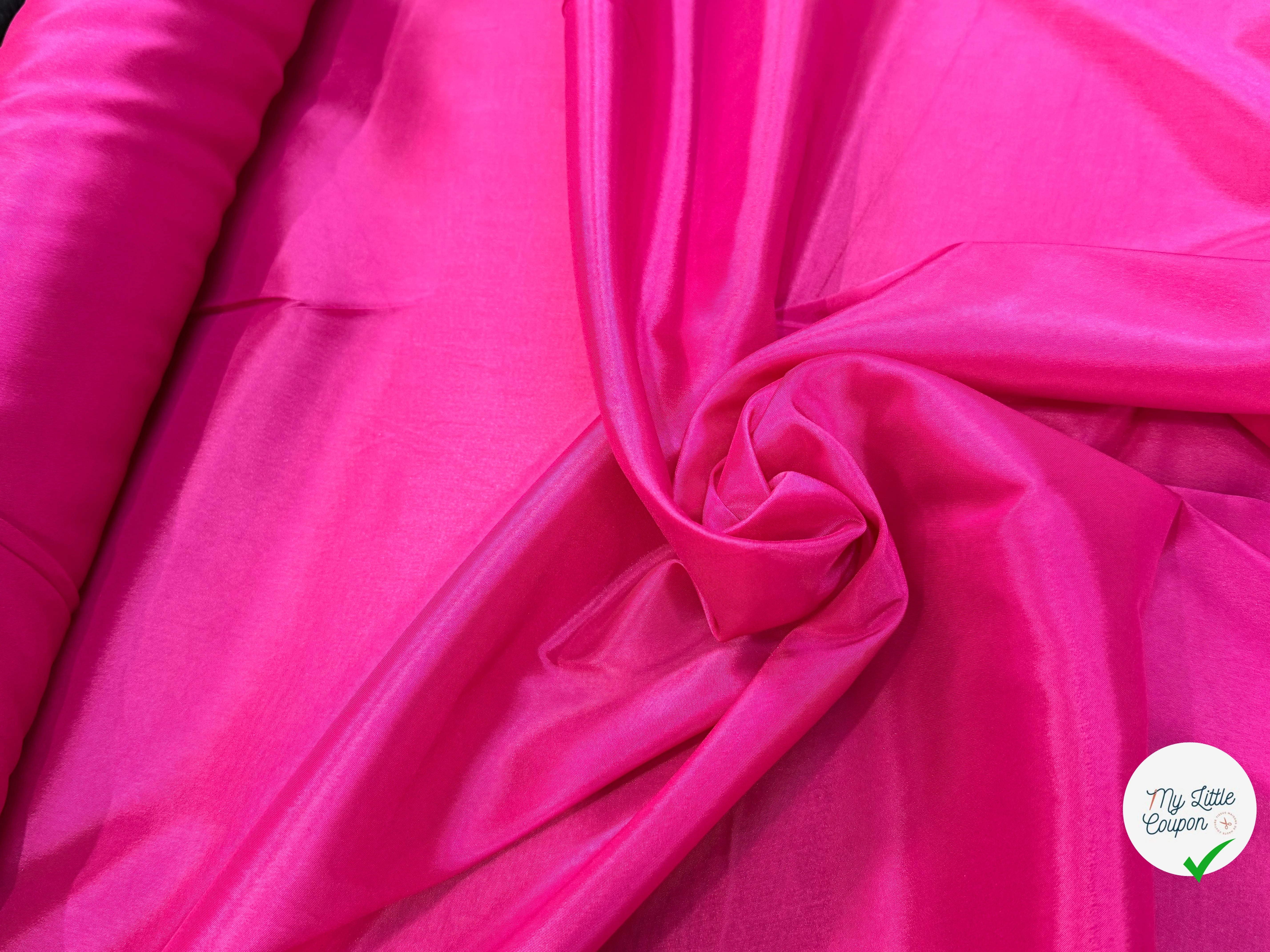 DOUBLURE 62% ACETATE SATINÉE STRETCH FUSCHIA - My Little Coupon